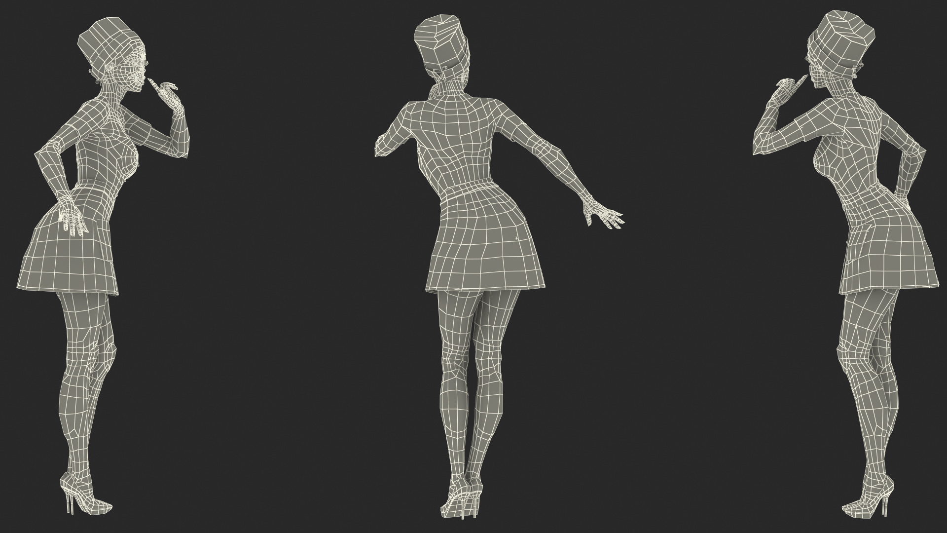 Dark Skinned Black Nurse 3D model