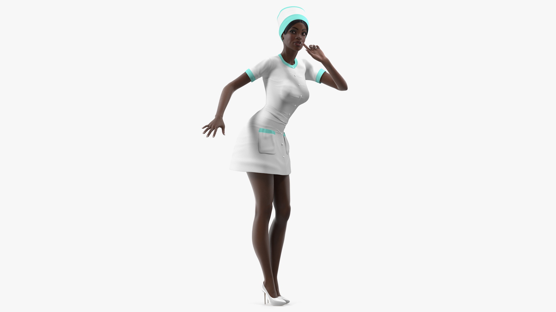 Dark Skinned Black Nurse 3D model