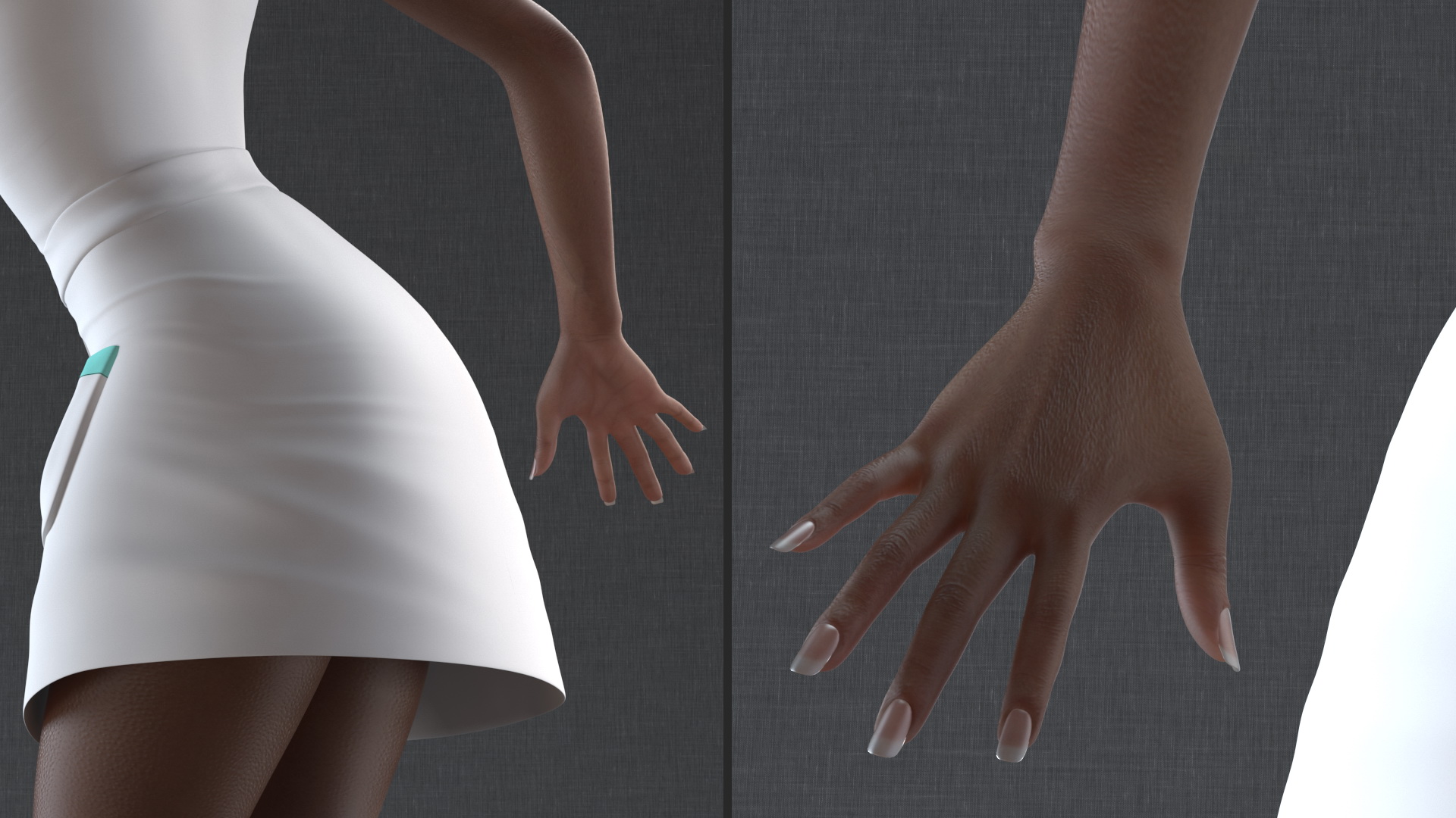 Dark Skinned Black Nurse 3D model