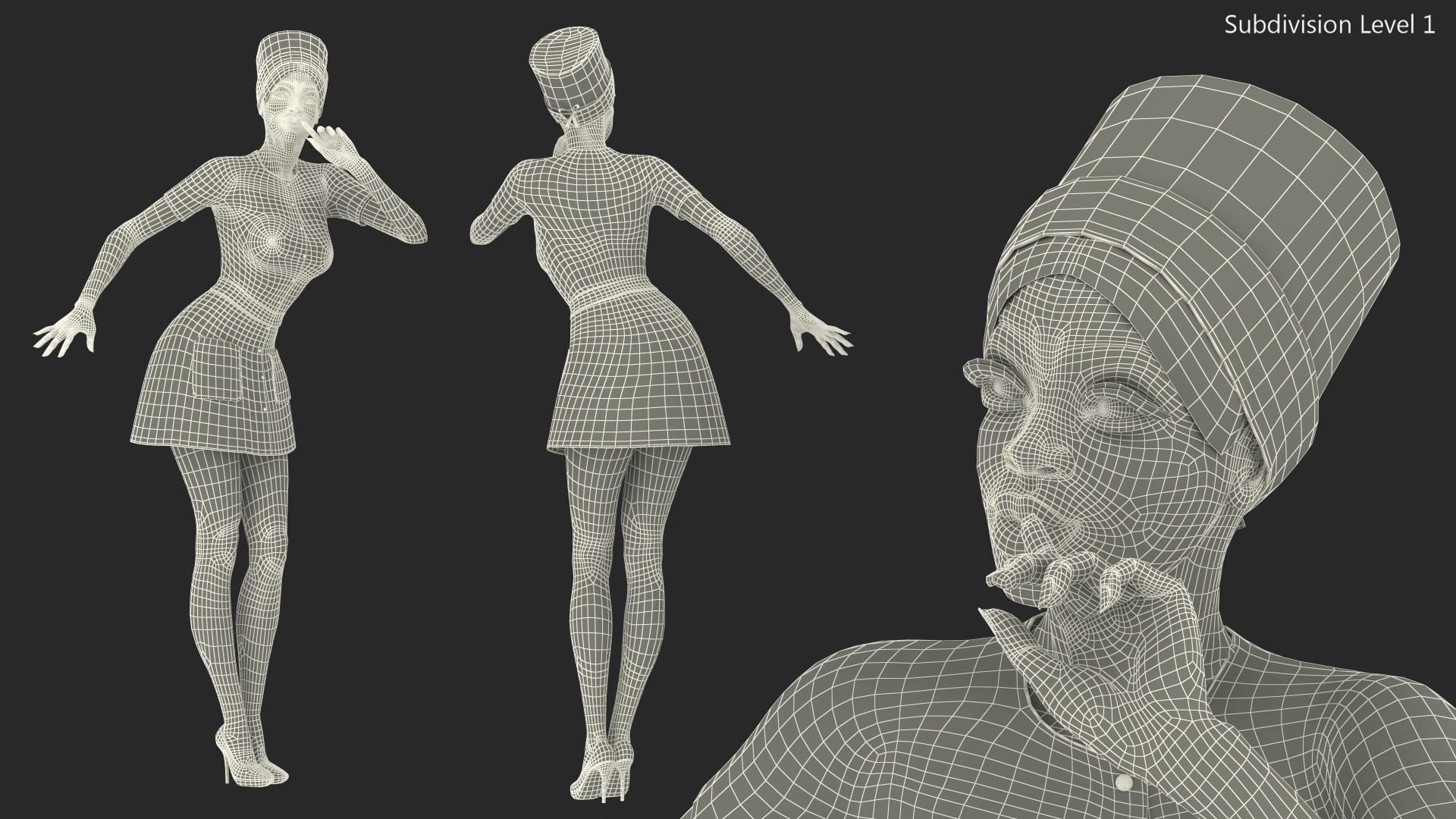 Dark Skinned Black Nurse 3D model