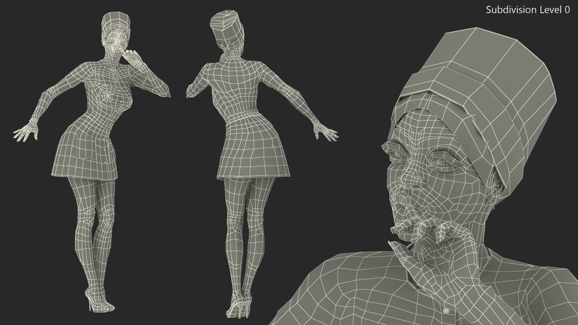 Dark Skinned Black Nurse 3D model