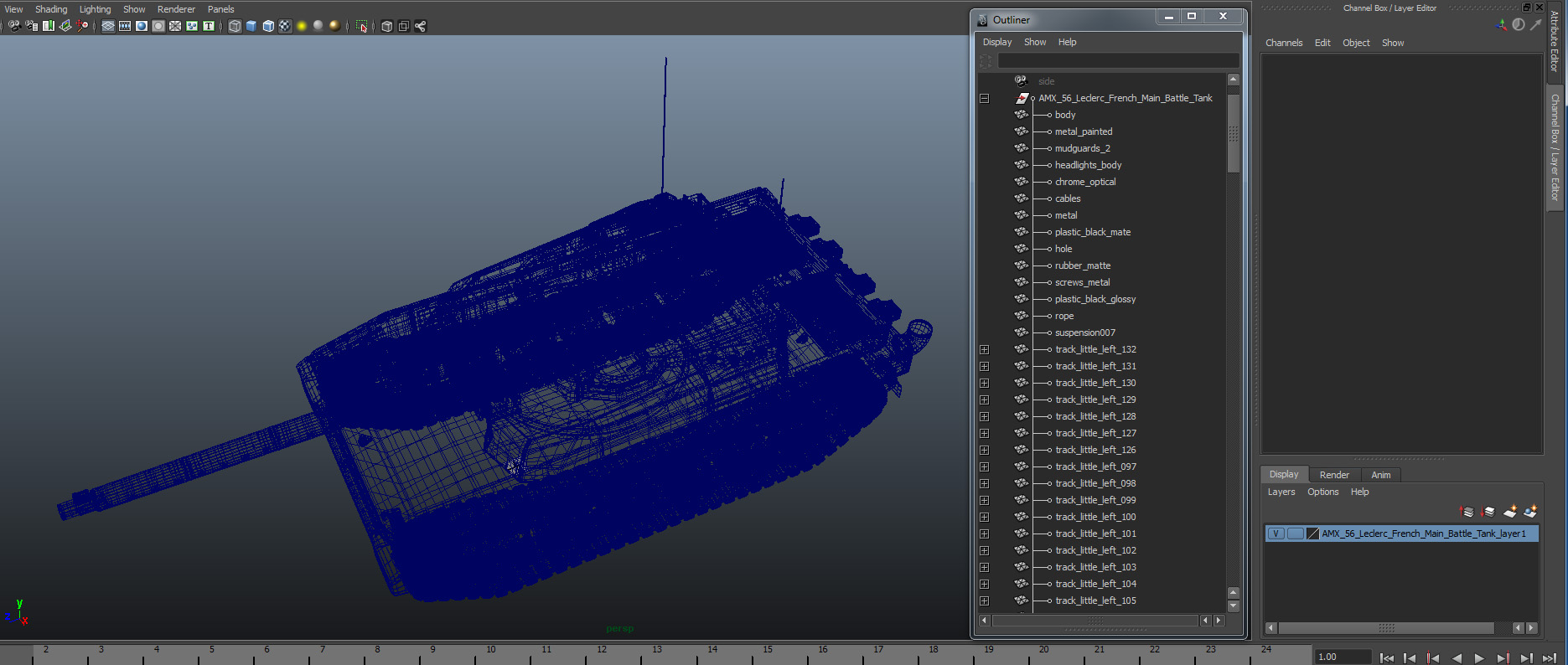 3D AMX 56 Leclerc French Main Battle Tank model