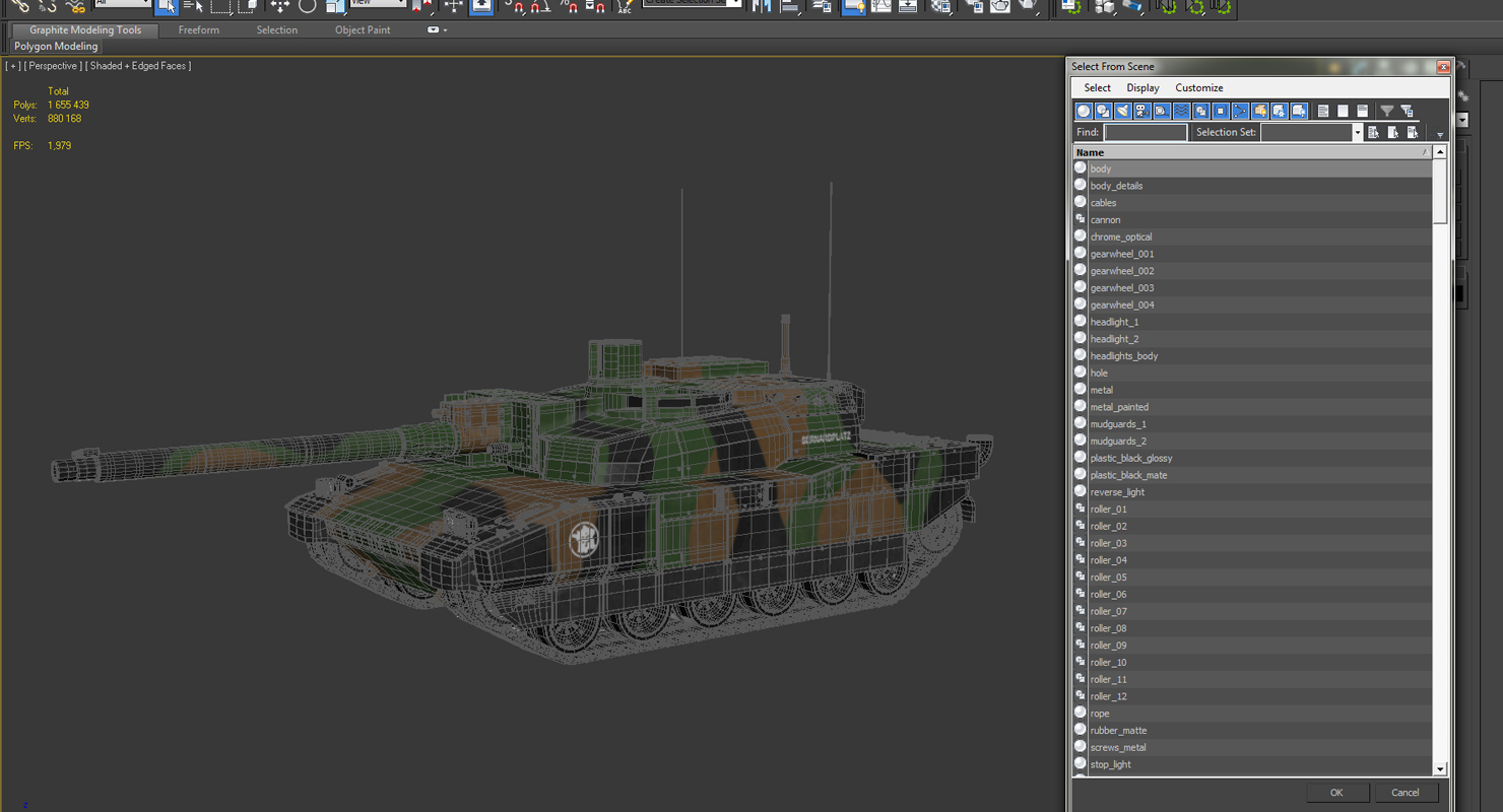 3D AMX 56 Leclerc French Main Battle Tank model
