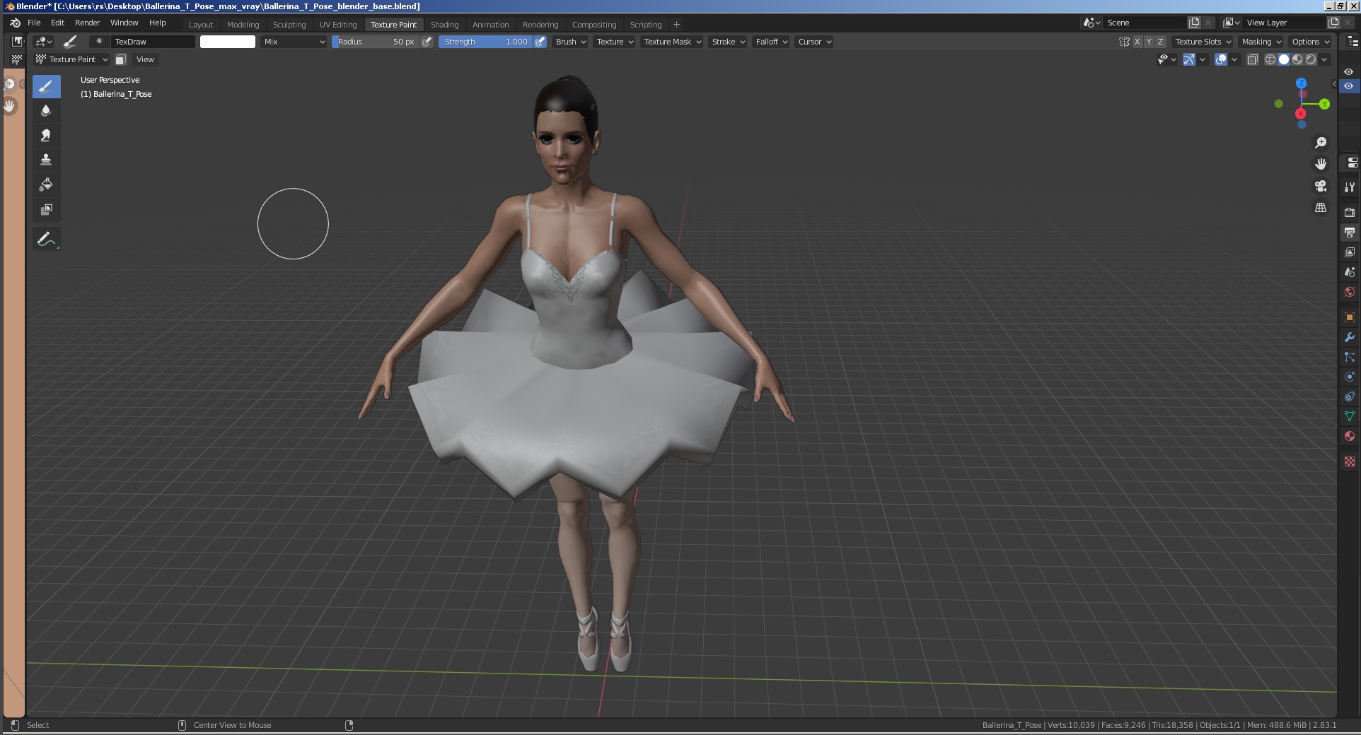 3D Ballerina T Pose