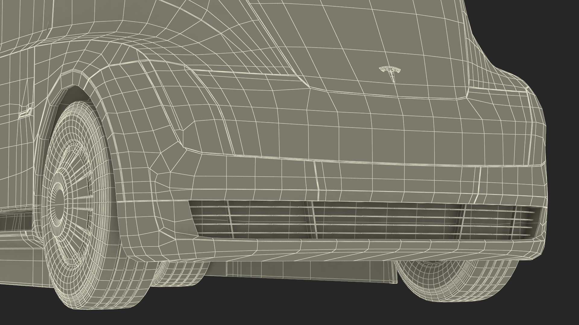 3D Tesla Semi Truck Painted Mockup
