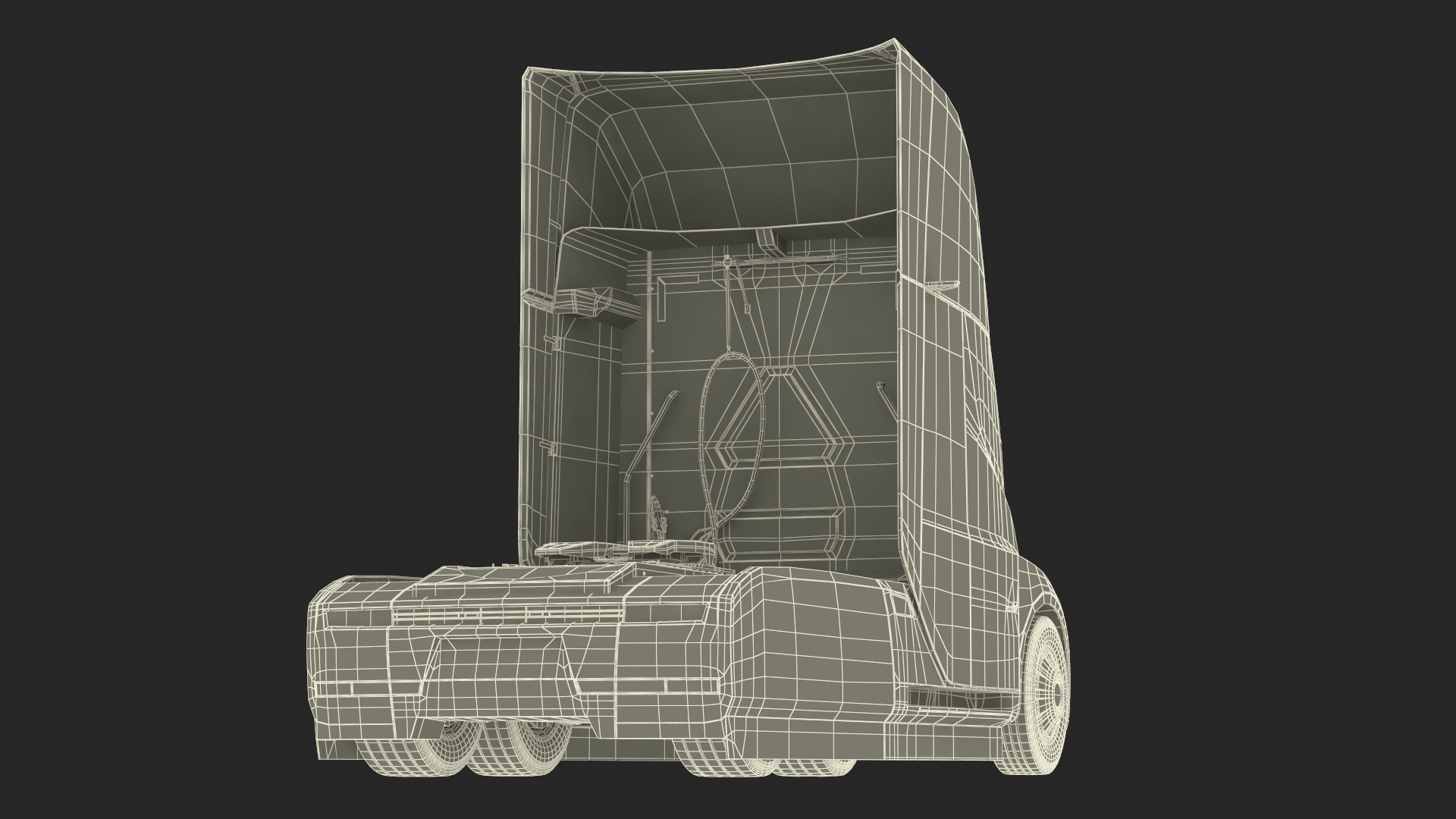 3D Tesla Semi Truck Painted Mockup