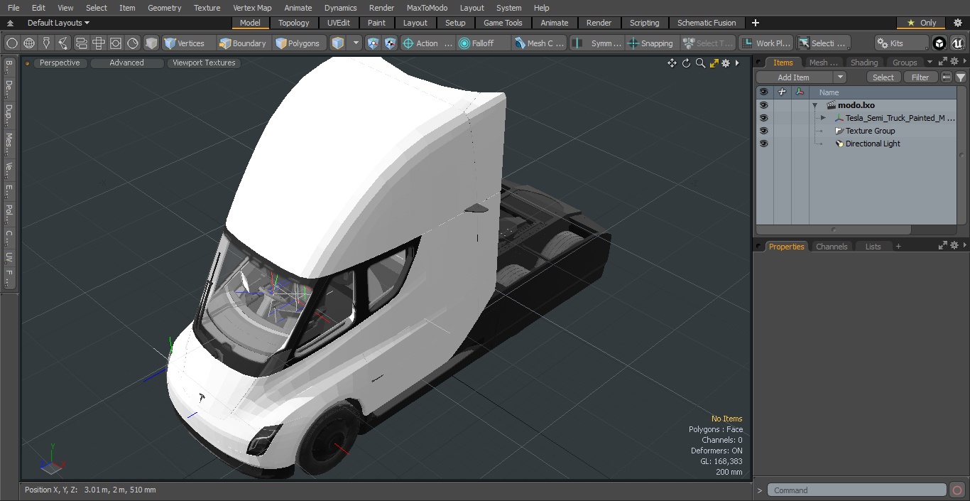 3D Tesla Semi Truck Painted Mockup
