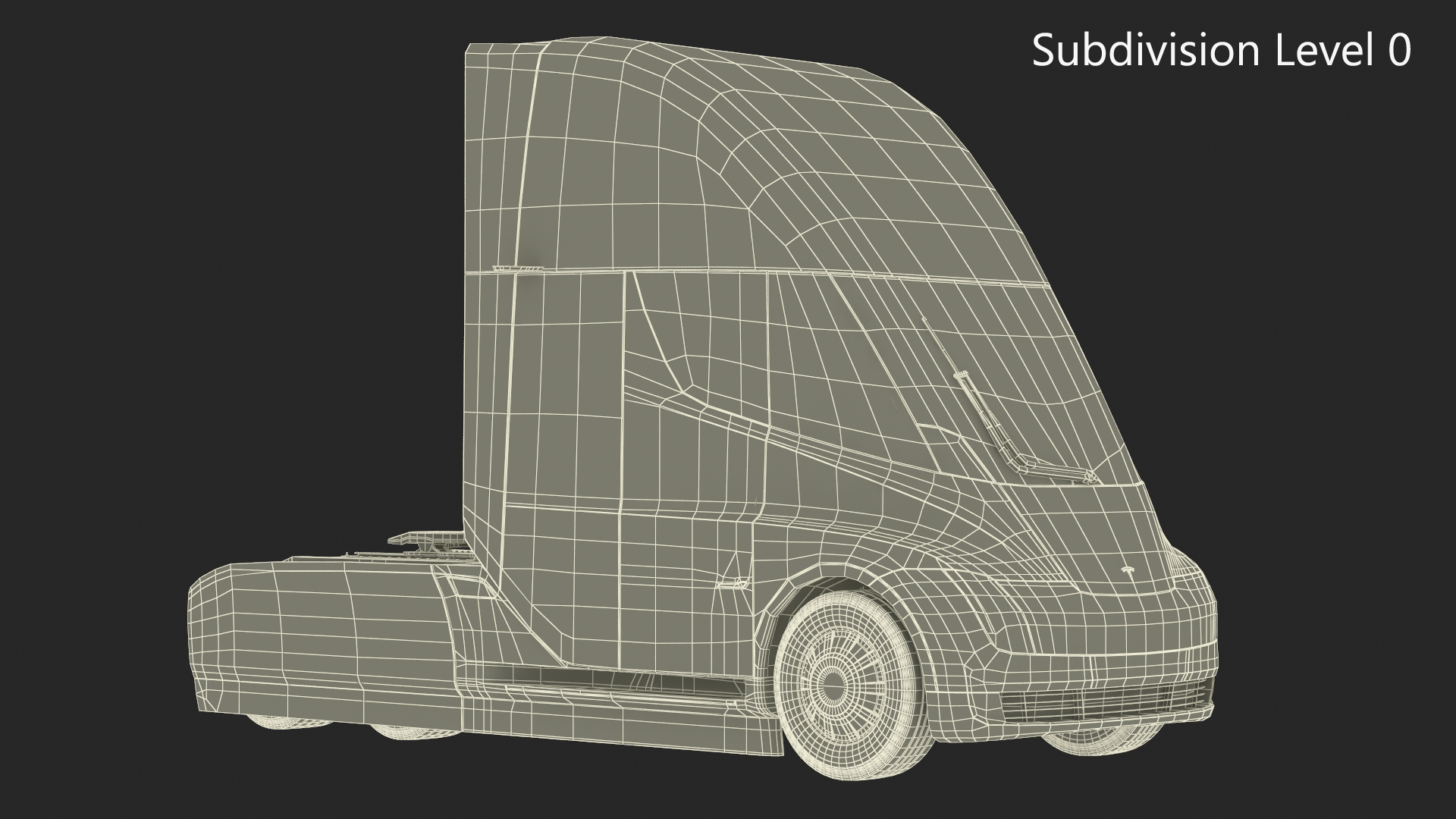 3D Tesla Semi Truck Painted Mockup