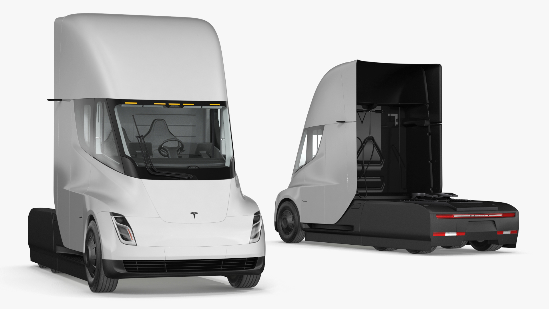 3D Tesla Semi Truck Painted Mockup