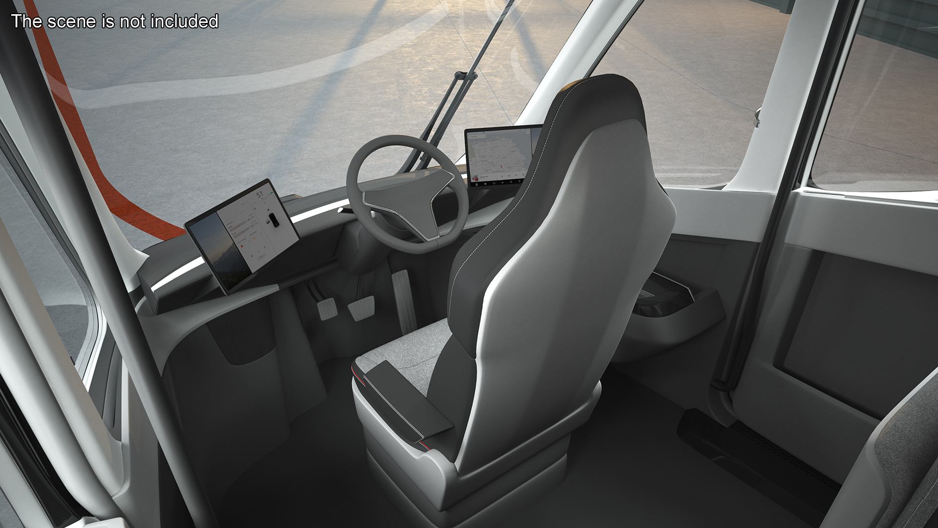 3D Tesla Semi Truck Painted Mockup