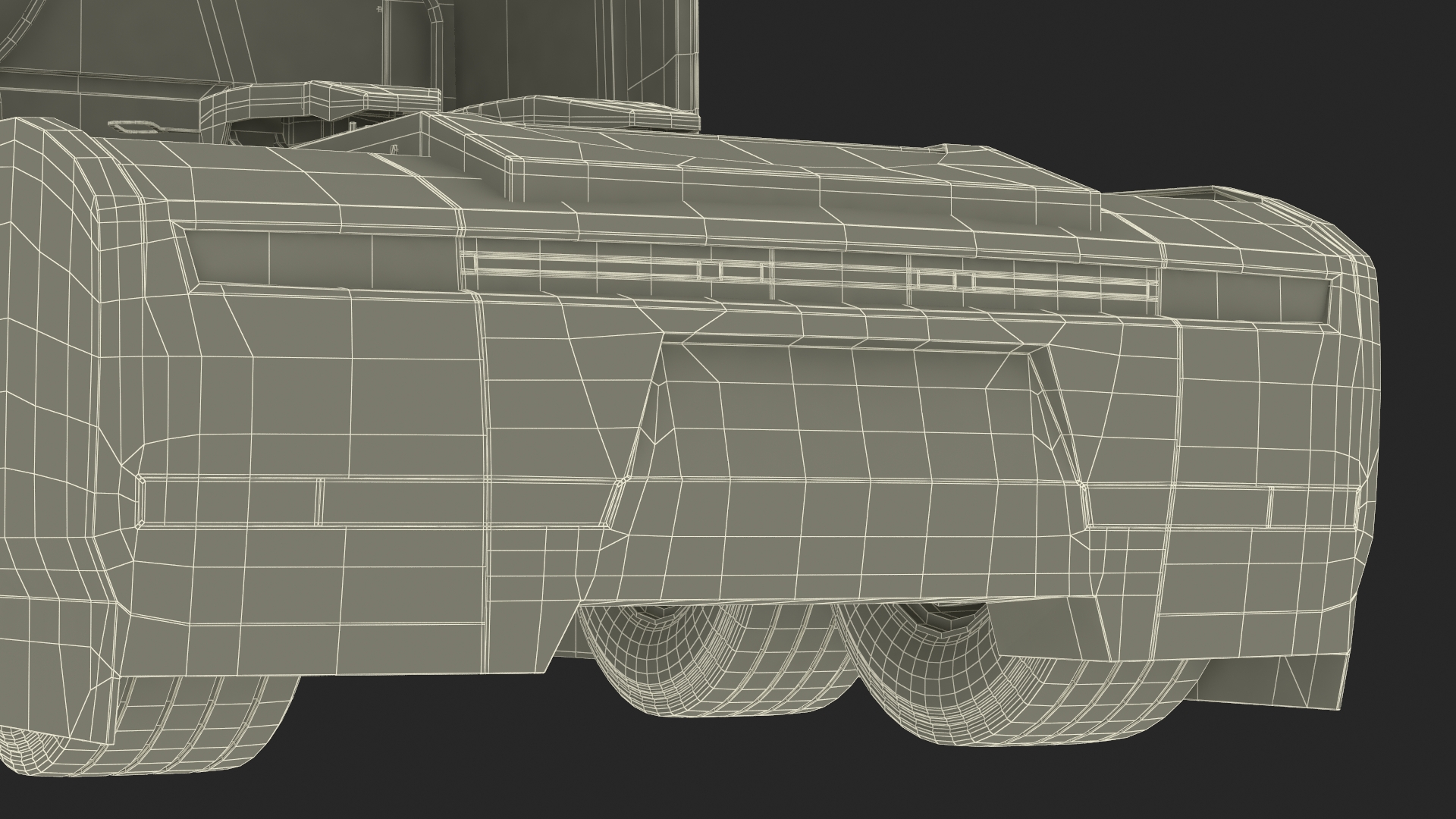 3D Tesla Semi Truck Painted Mockup