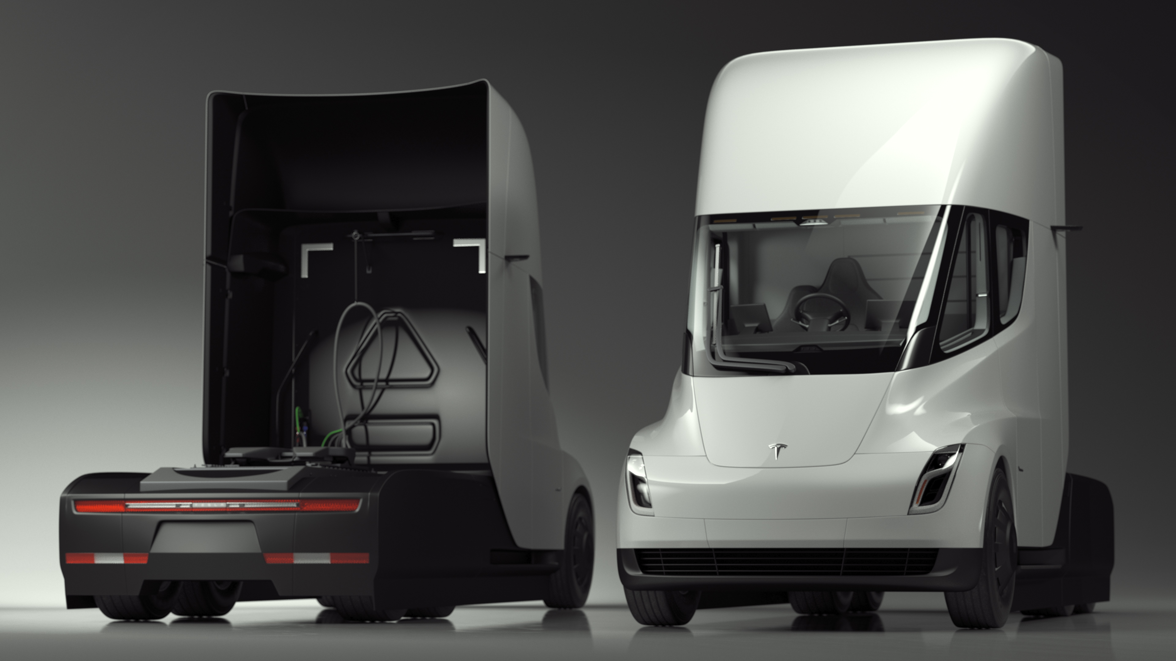 3D Tesla Semi Truck Painted Mockup