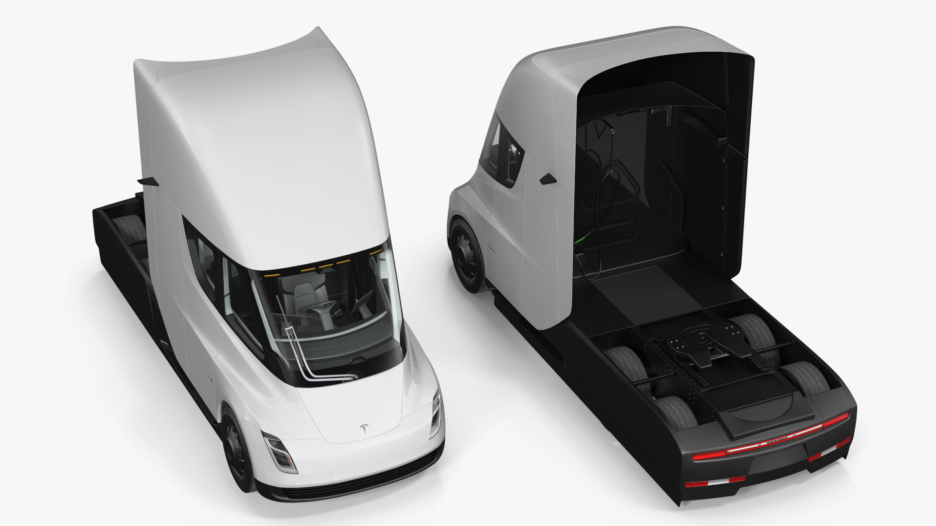 3D Tesla Semi Truck Painted Mockup