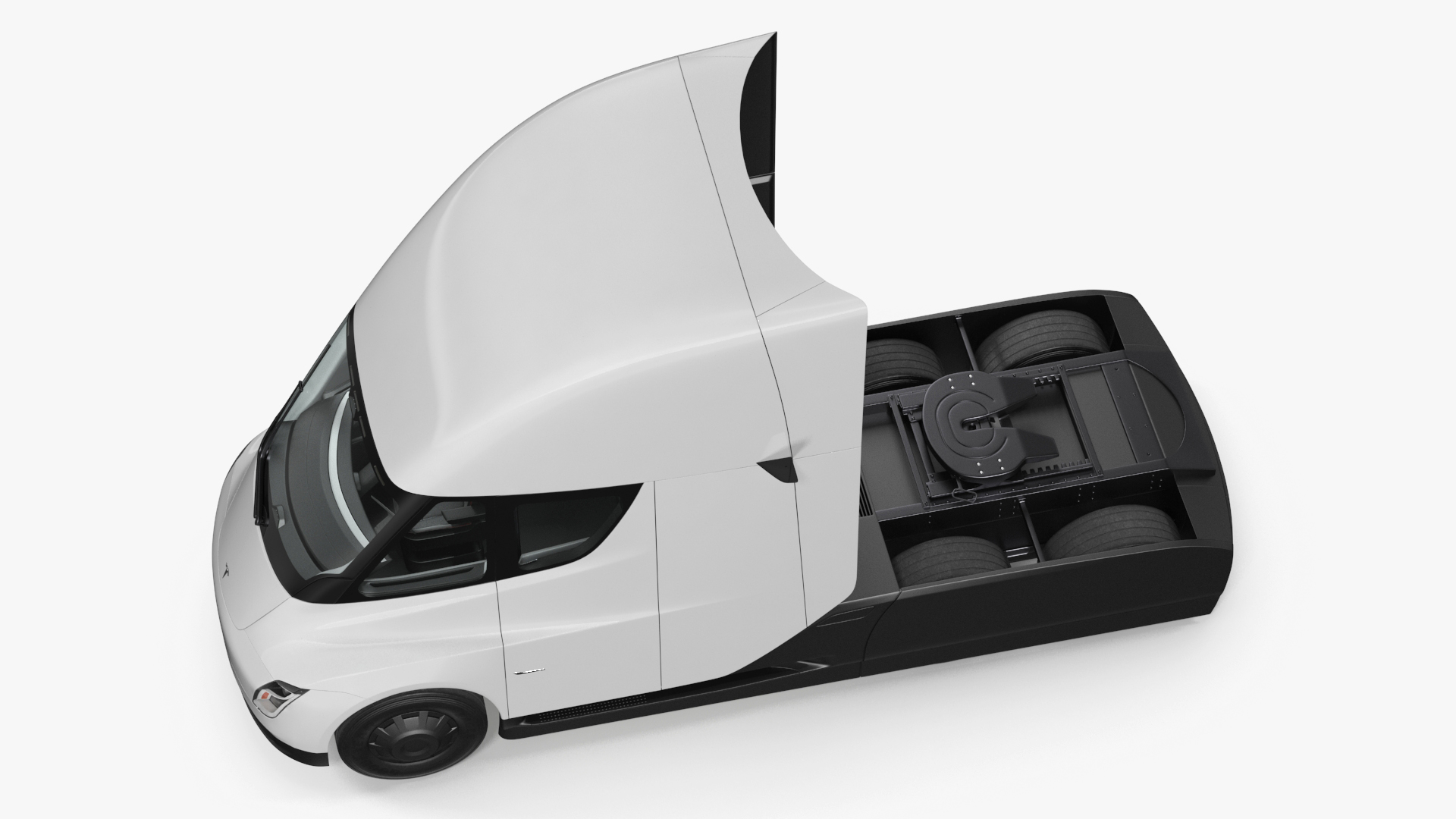 3D Tesla Semi Truck Painted Mockup