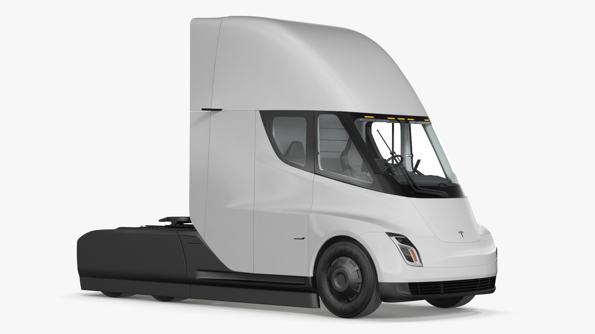 3D Tesla Semi Truck Painted Mockup