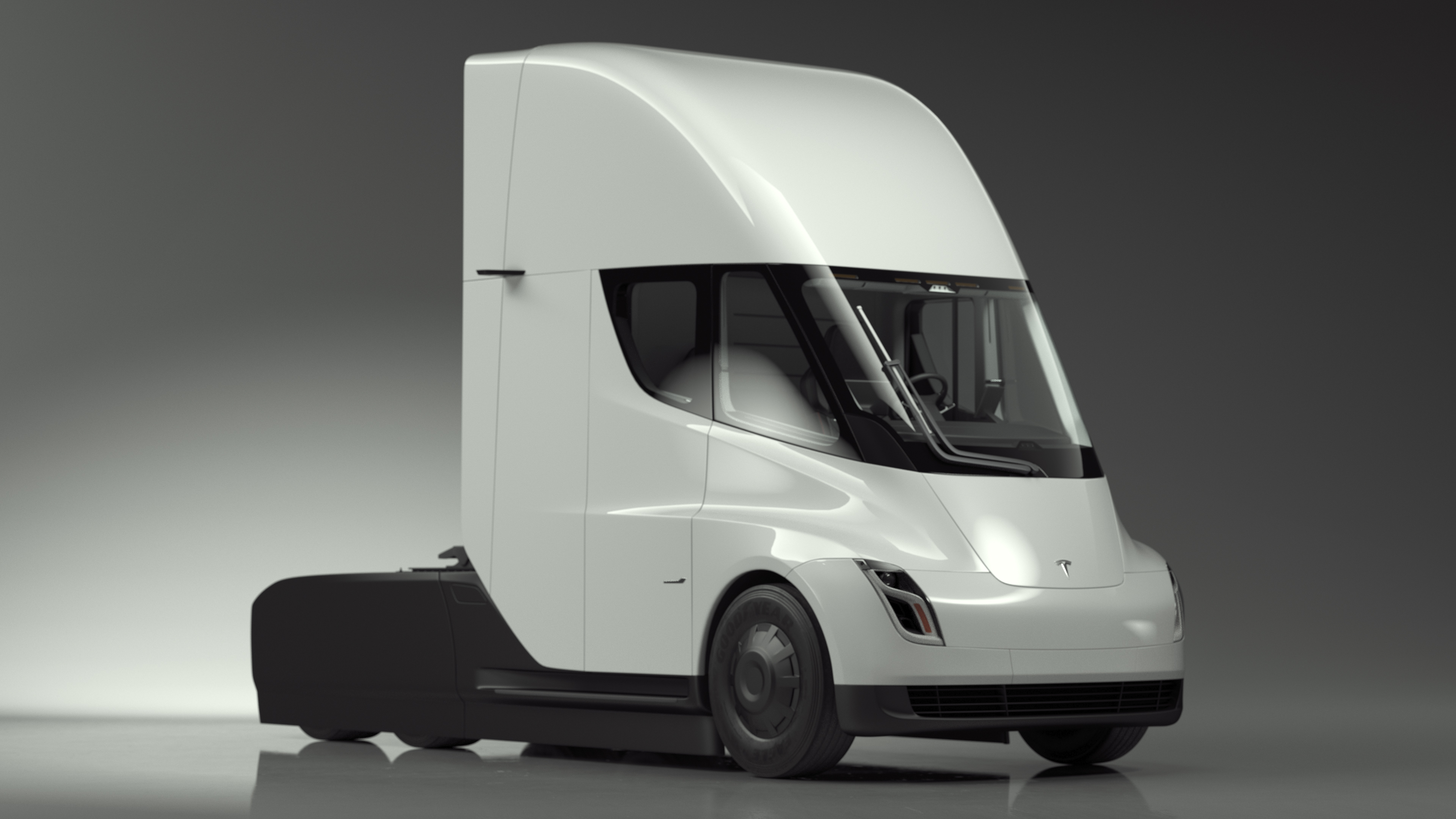 3D Tesla Semi Truck Painted Mockup