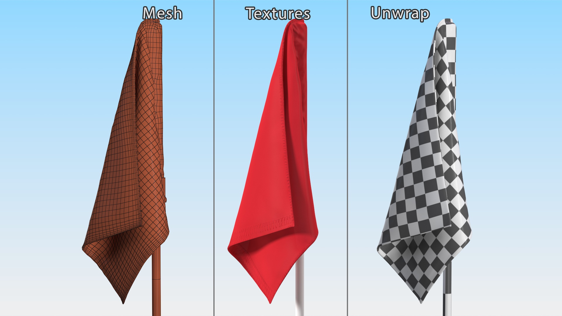 3D Golf Course Flag