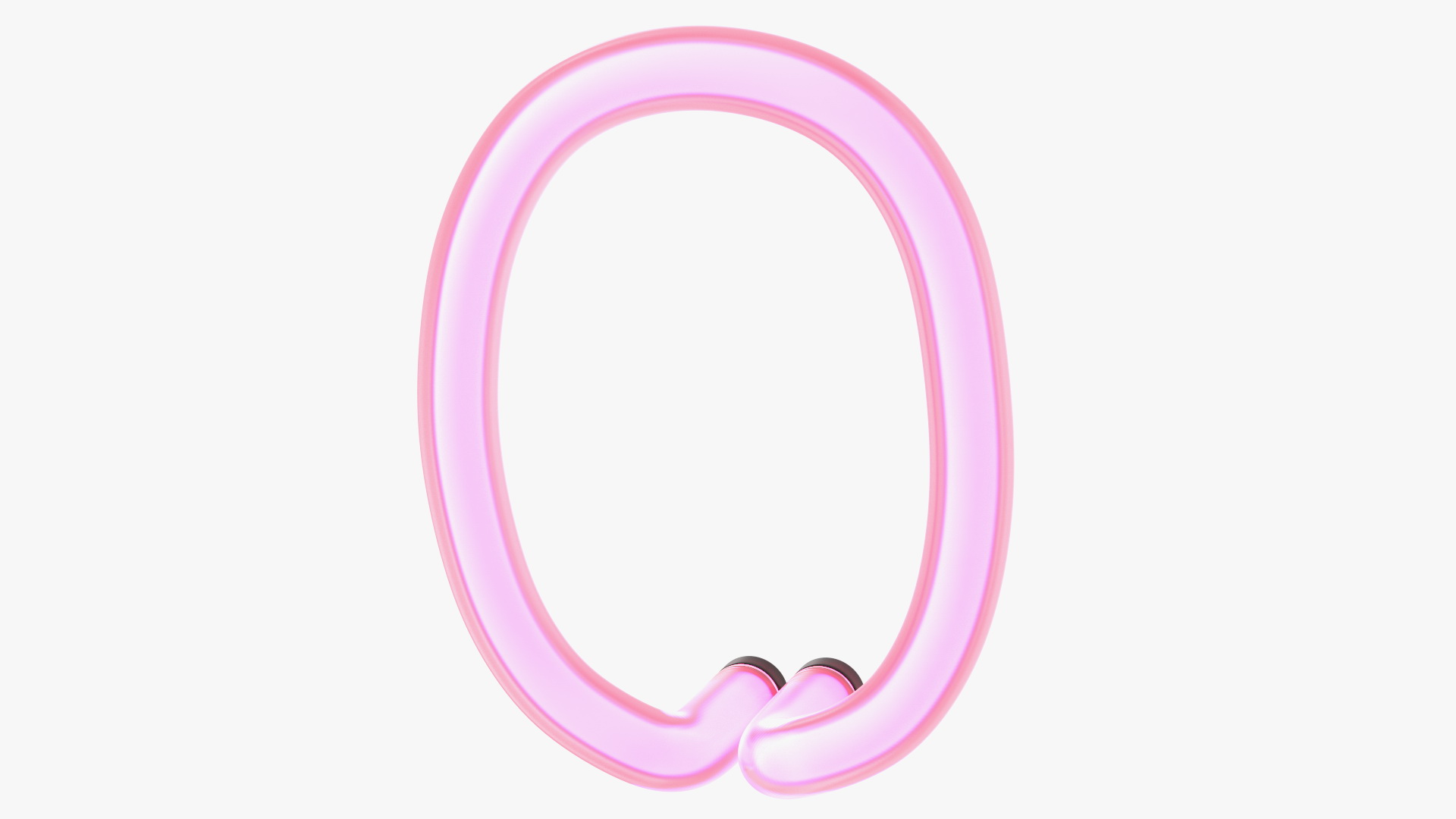 3D Glowing Neon Tube Light Digit 0