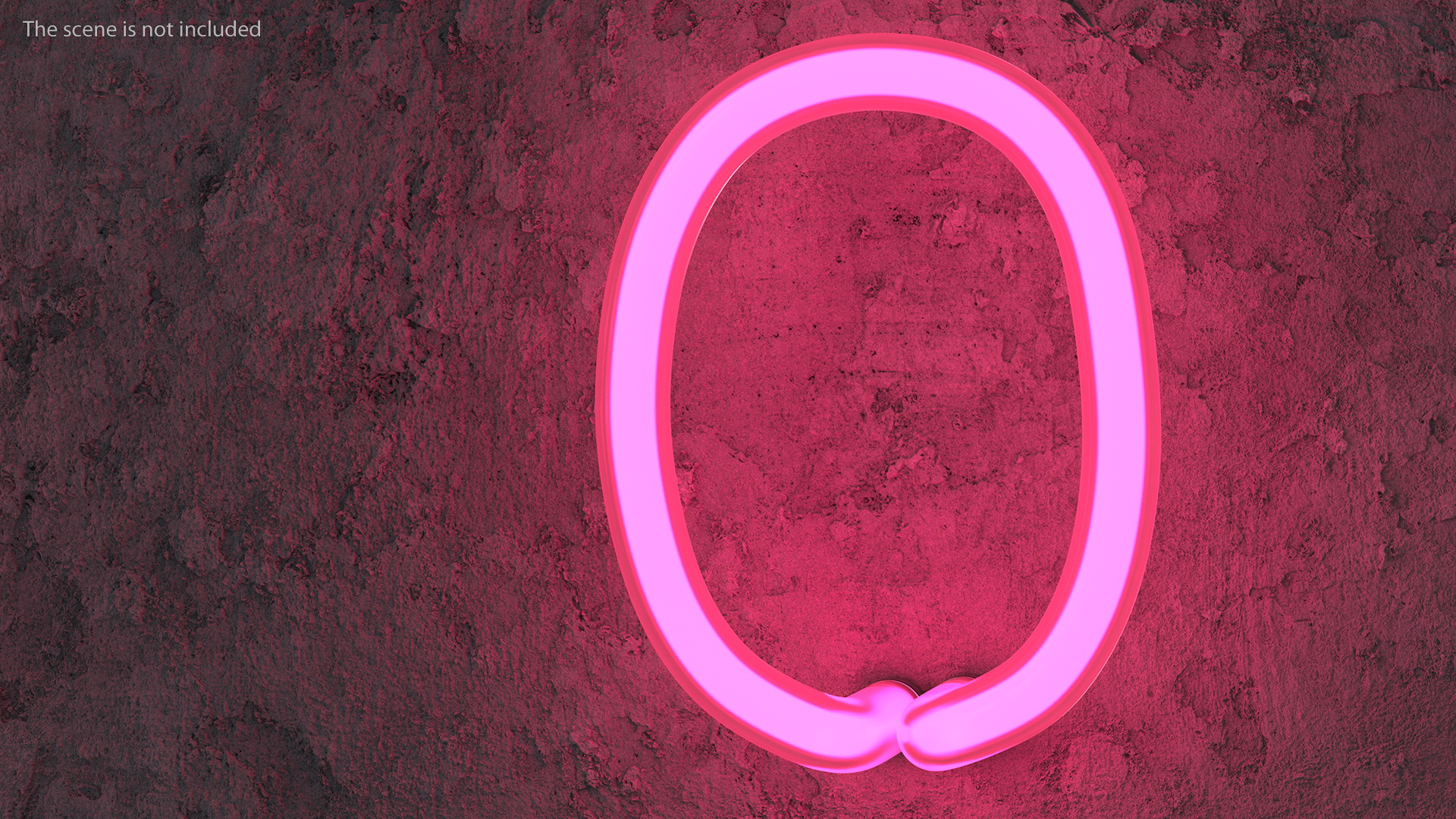 3D Glowing Neon Tube Light Digit 0