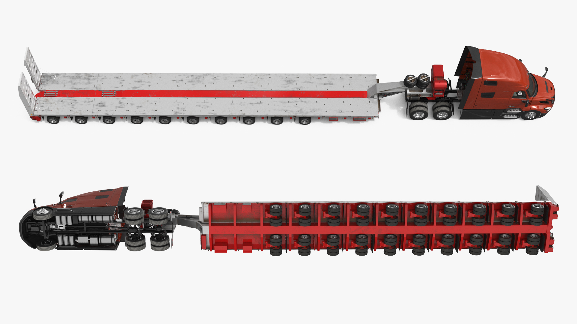 Aerodynamic Tractor Unit with Lowbed Trailer - view 9