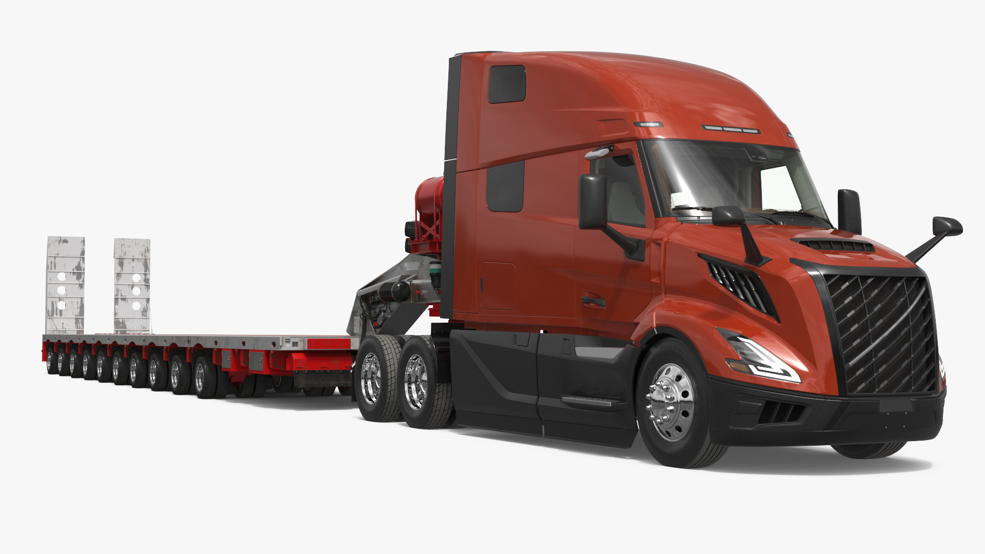 Aerodynamic Tractor Unit with Lowbed Trailer - view 2