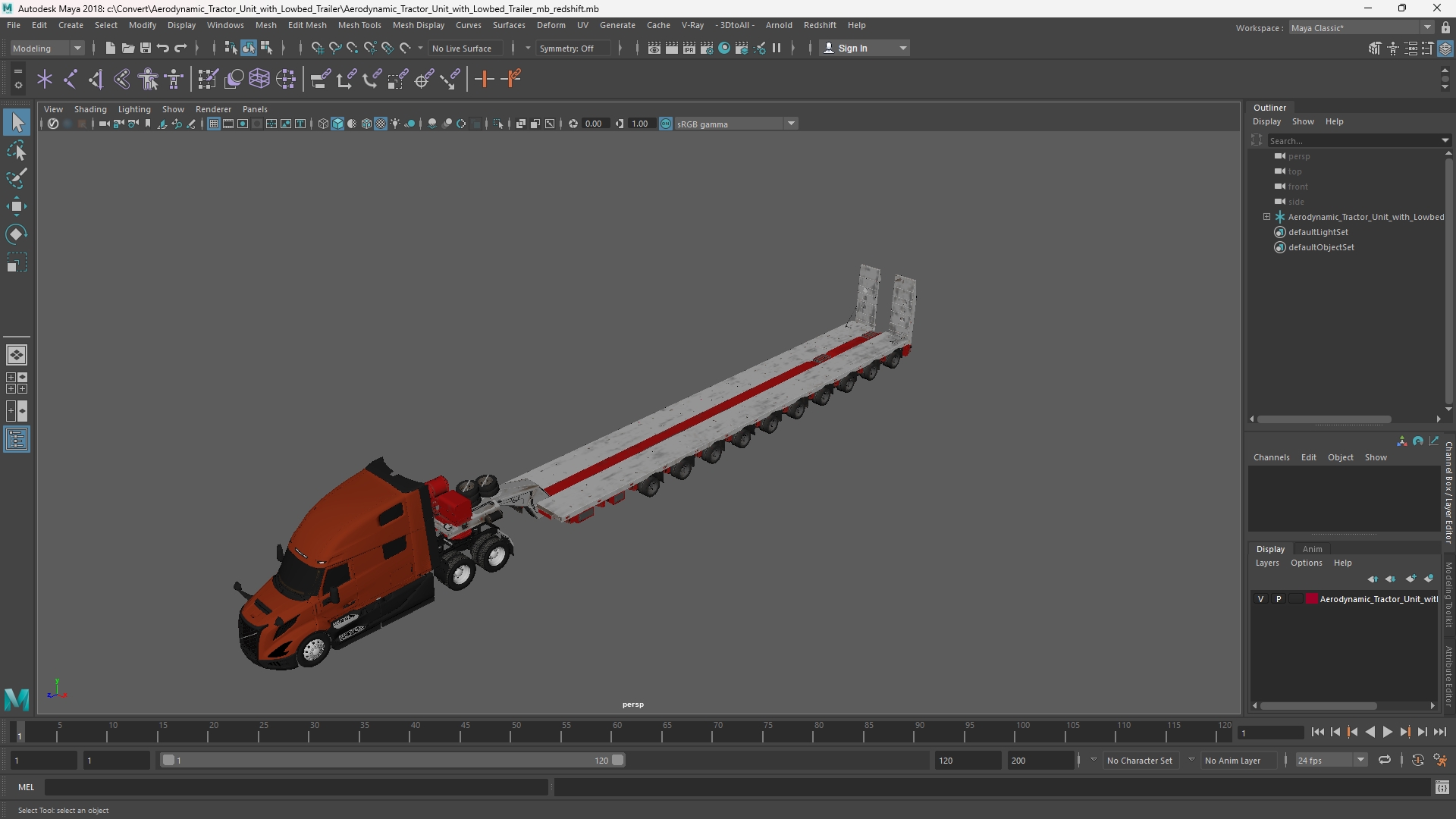 Aerodynamic Tractor Unit with Lowbed Trailer - view 11