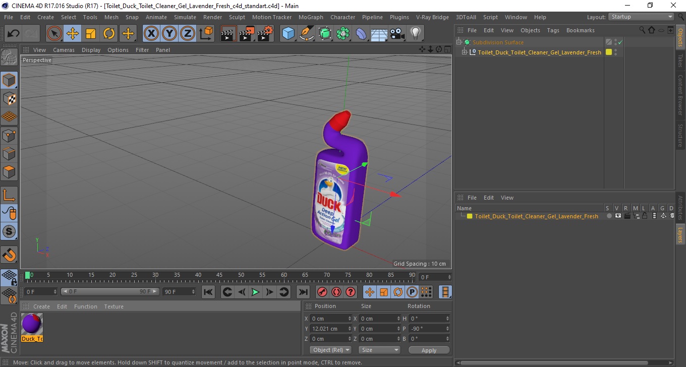 3D model Toilet Duck Toilet Cleaner Gel Lavender Fresh
