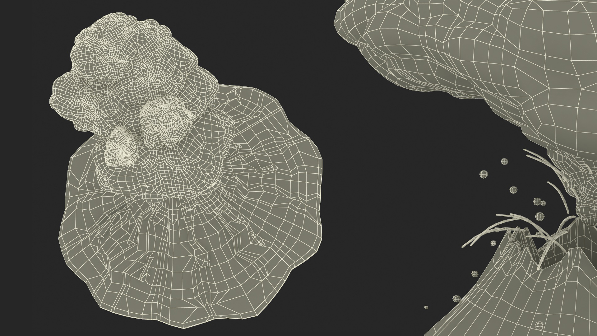3D model Stylized Erupting Volcano Gray