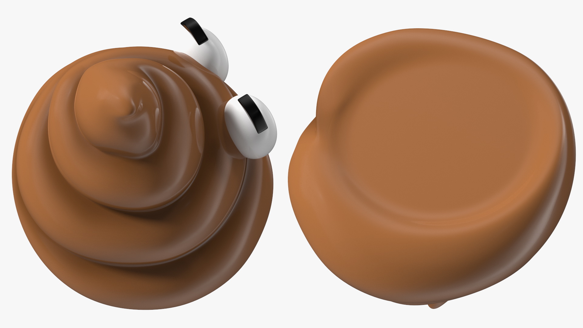 3D Anguished Poop Emoji Smile