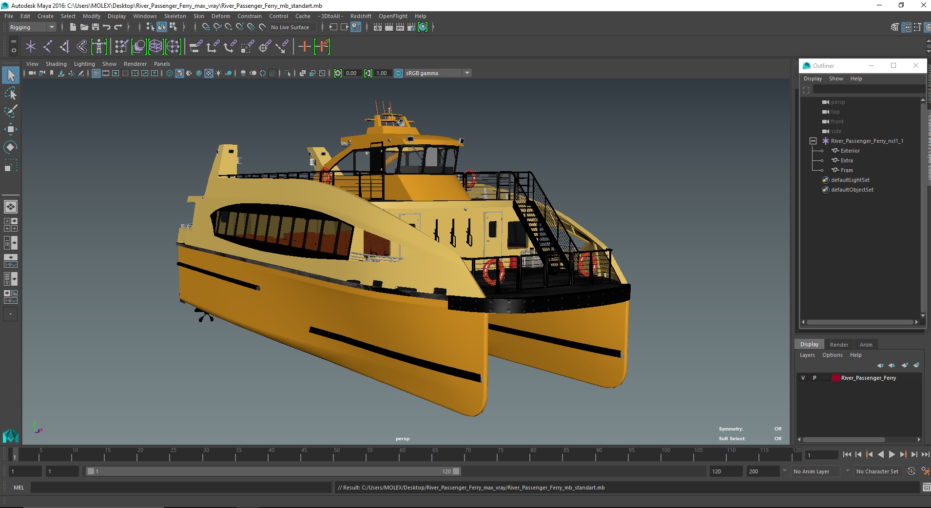 3D River Passenger Ferry