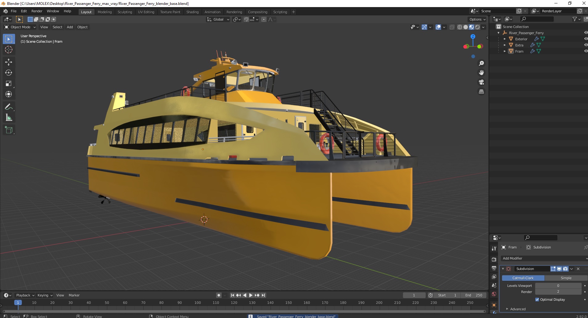 3D River Passenger Ferry