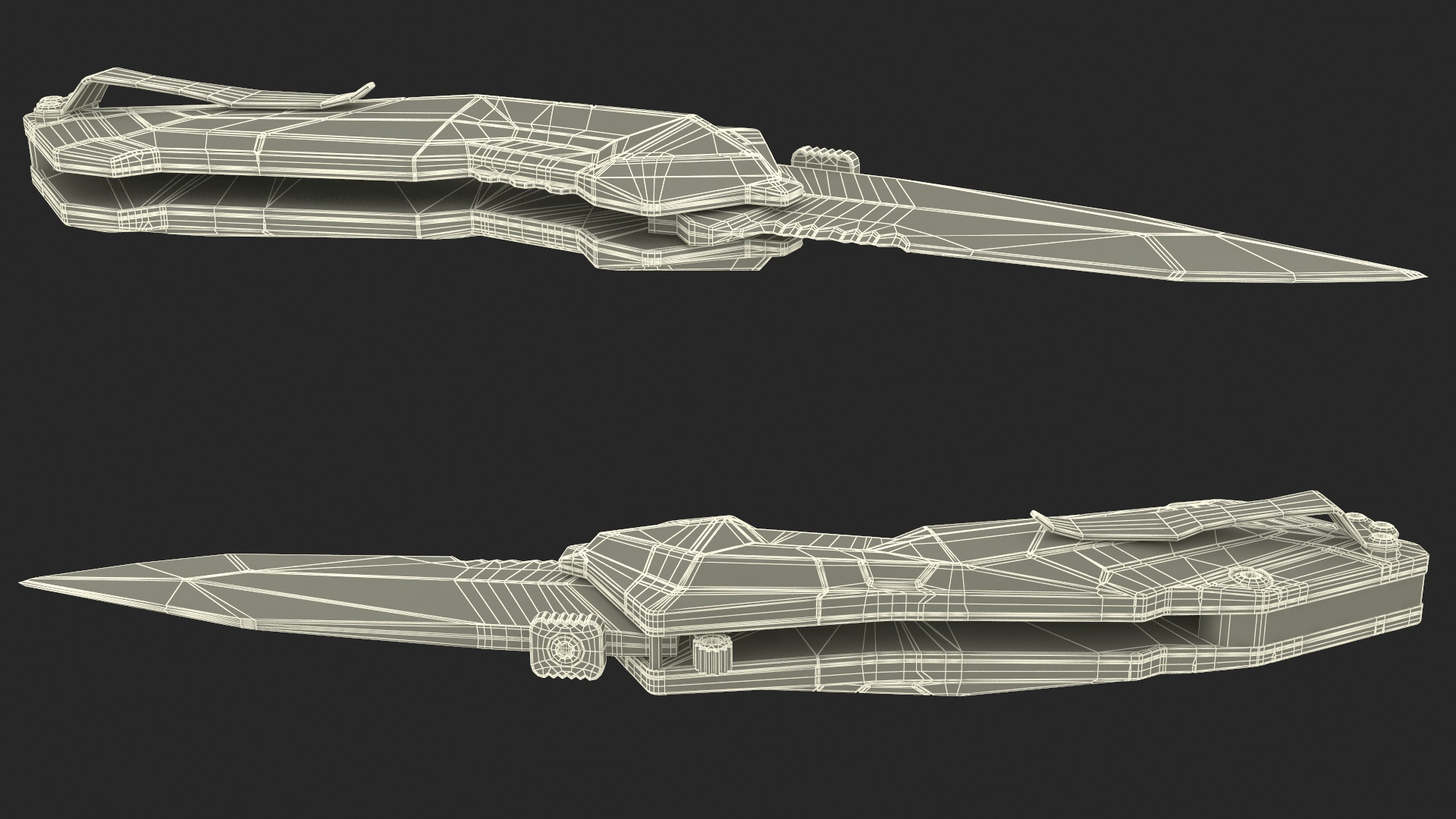 Sci-fi Folding Knife Schrade Black 3D model