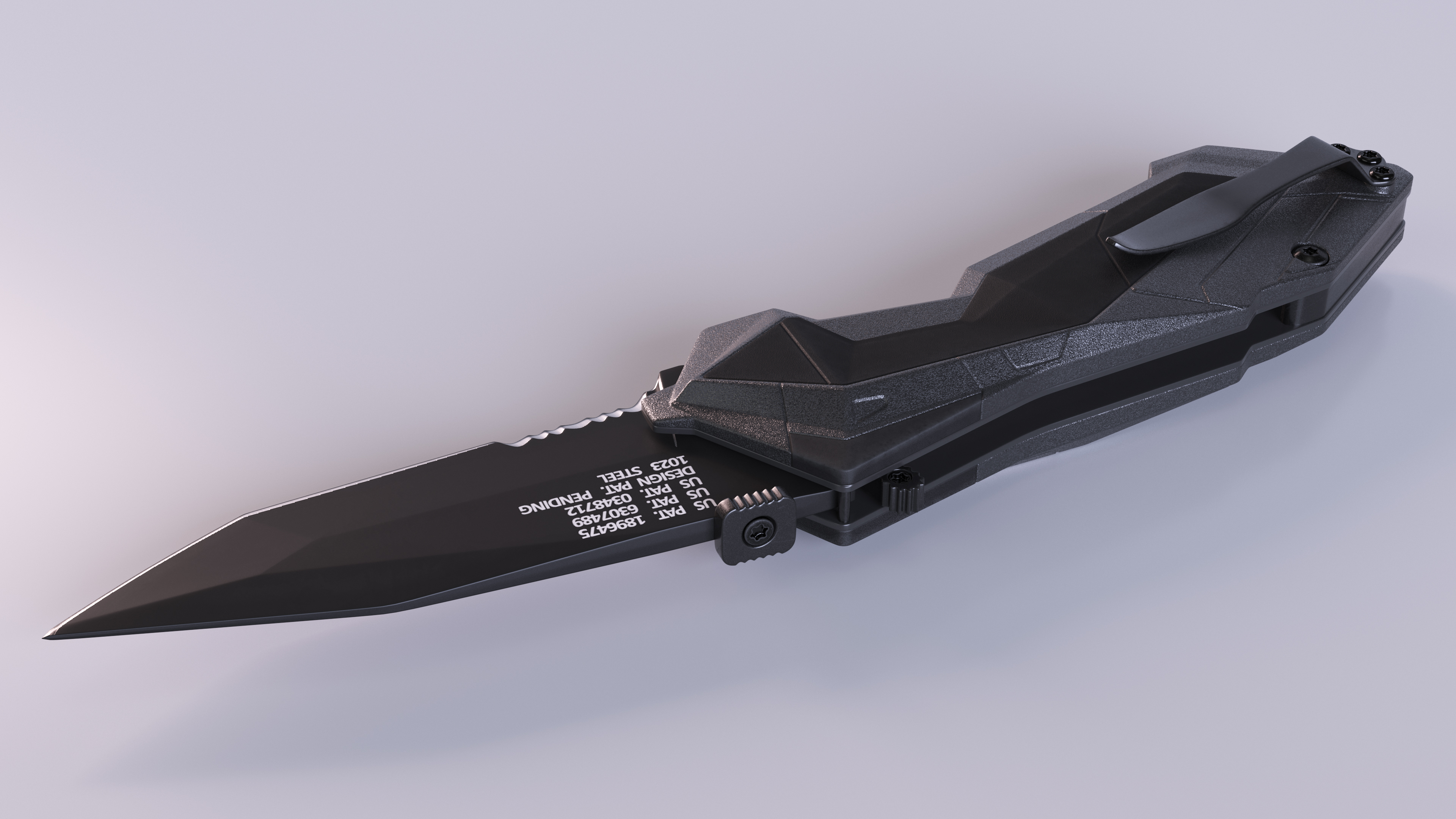 Sci-fi Folding Knife Schrade Black 3D model