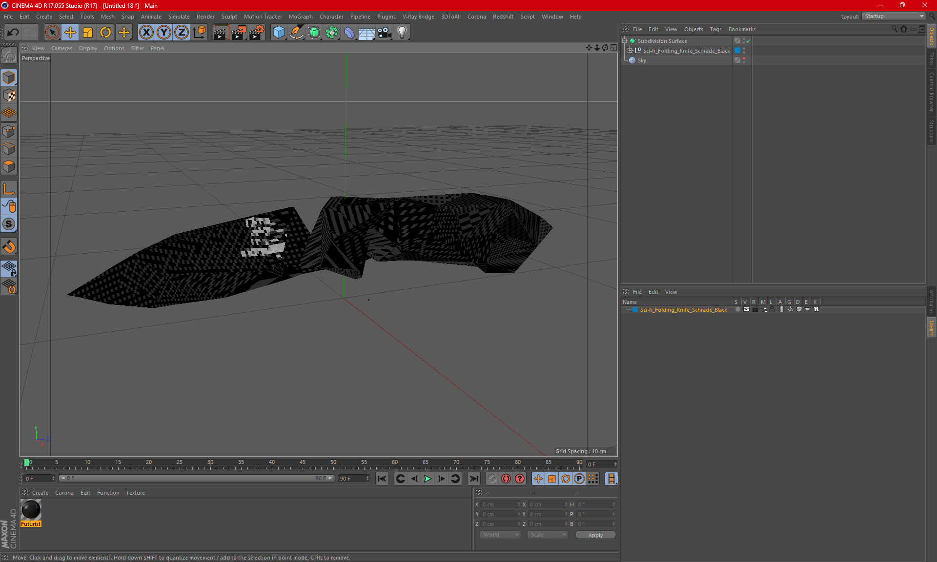 Sci-fi Folding Knife Schrade Black 3D model