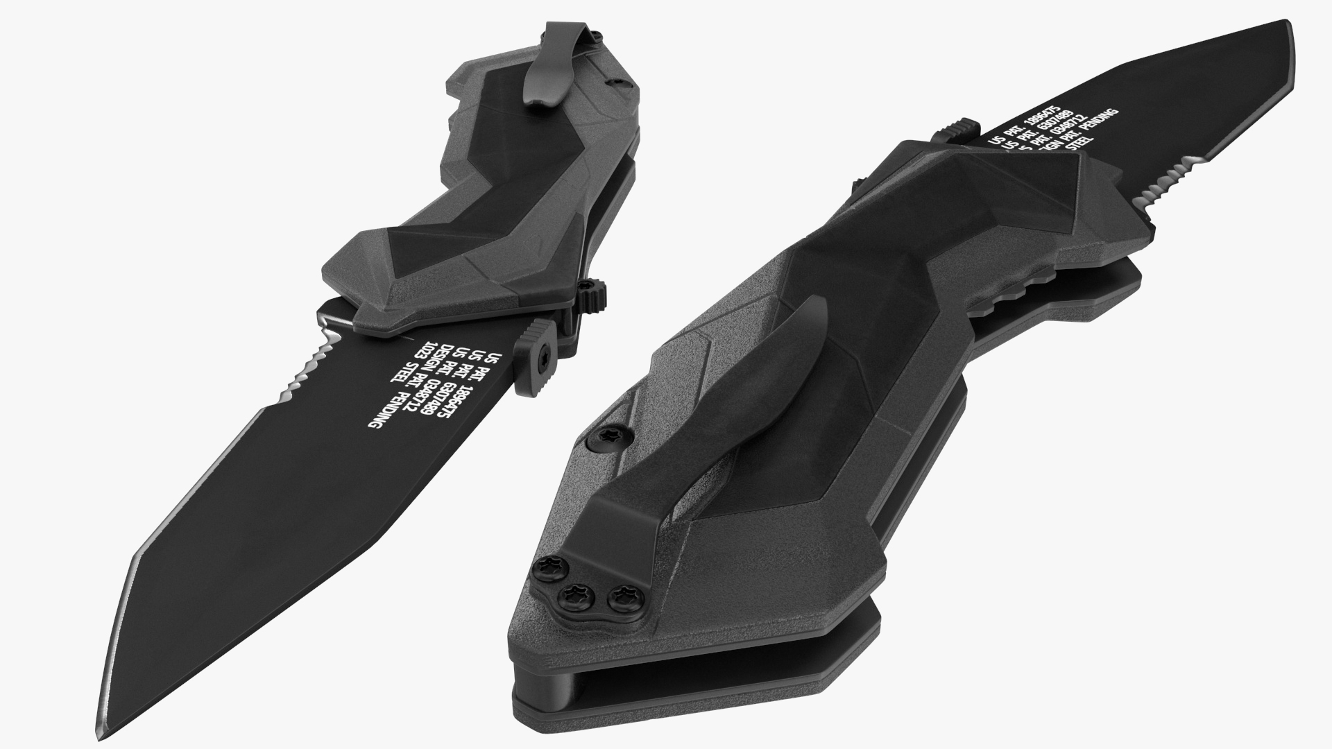 Sci-fi Folding Knife Schrade Black 3D model