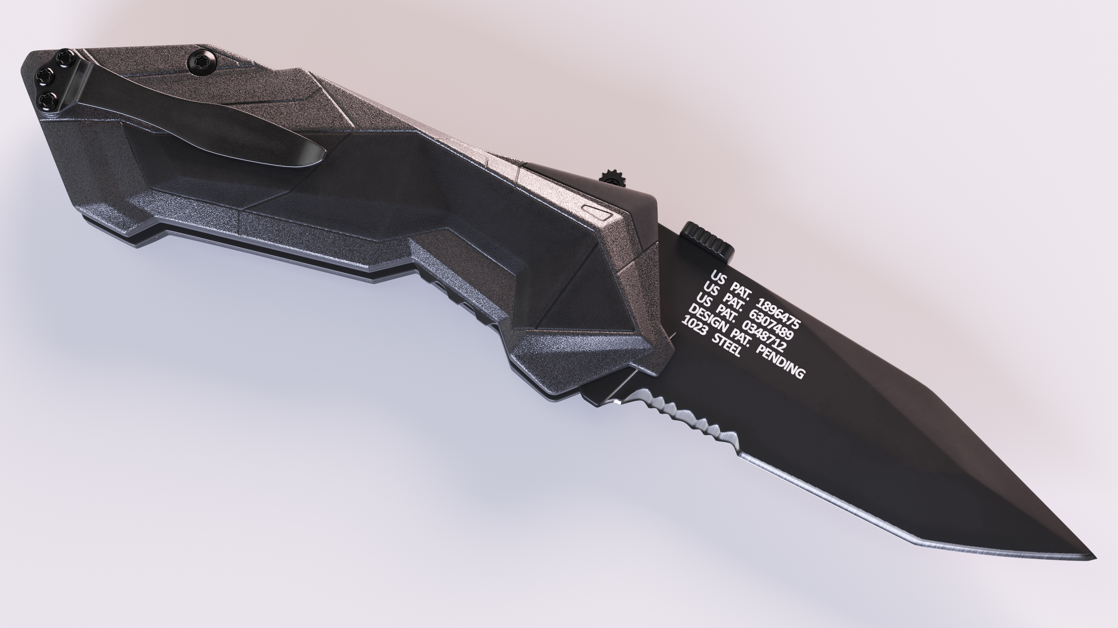 Sci-fi Folding Knife Schrade Black 3D model