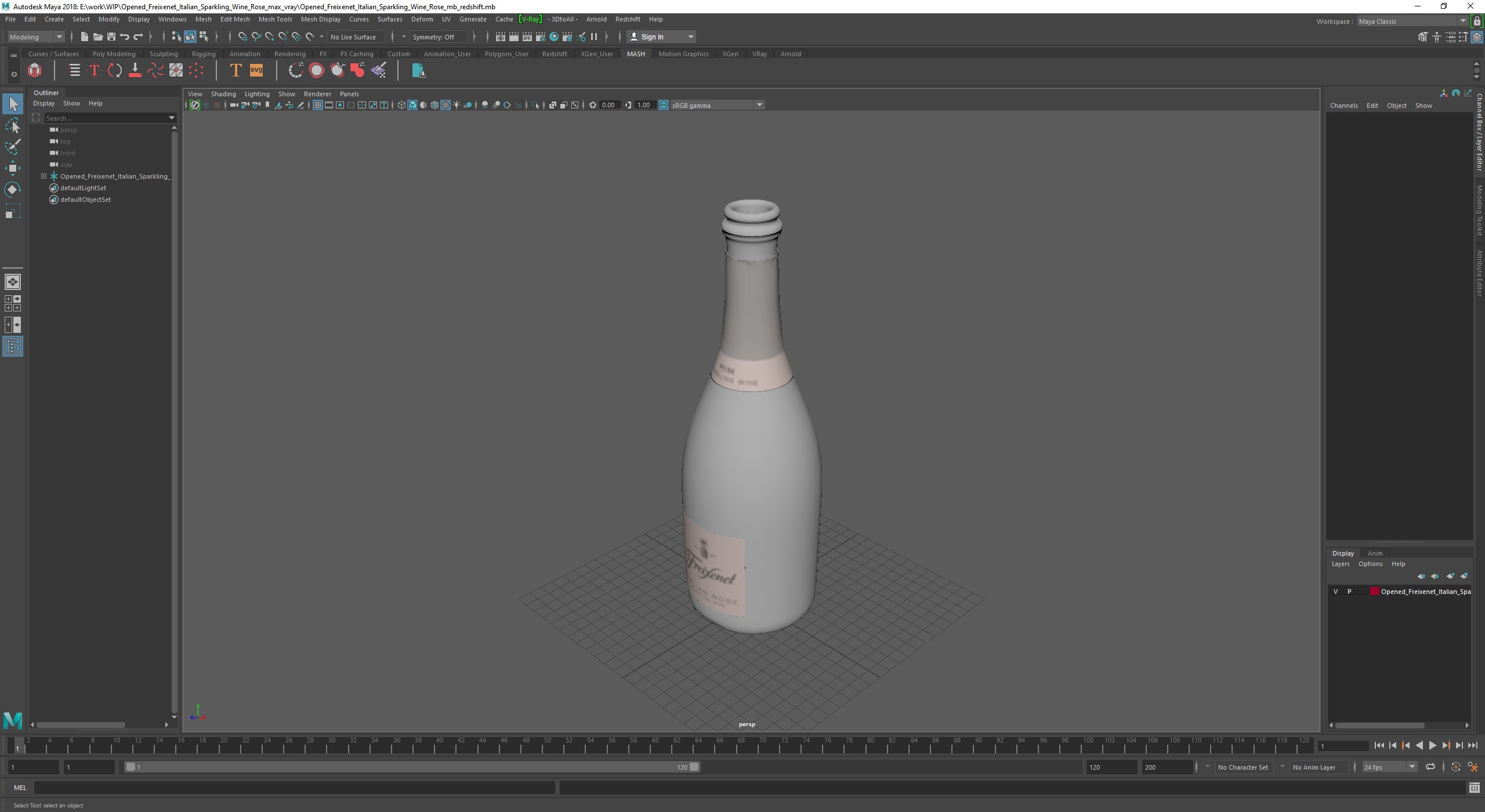 Opened Freixenet Italian Sparkling Wine Rose 3D model