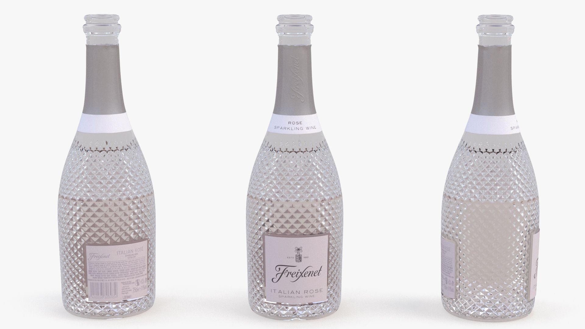 Opened Freixenet Italian Sparkling Wine Rose 3D model