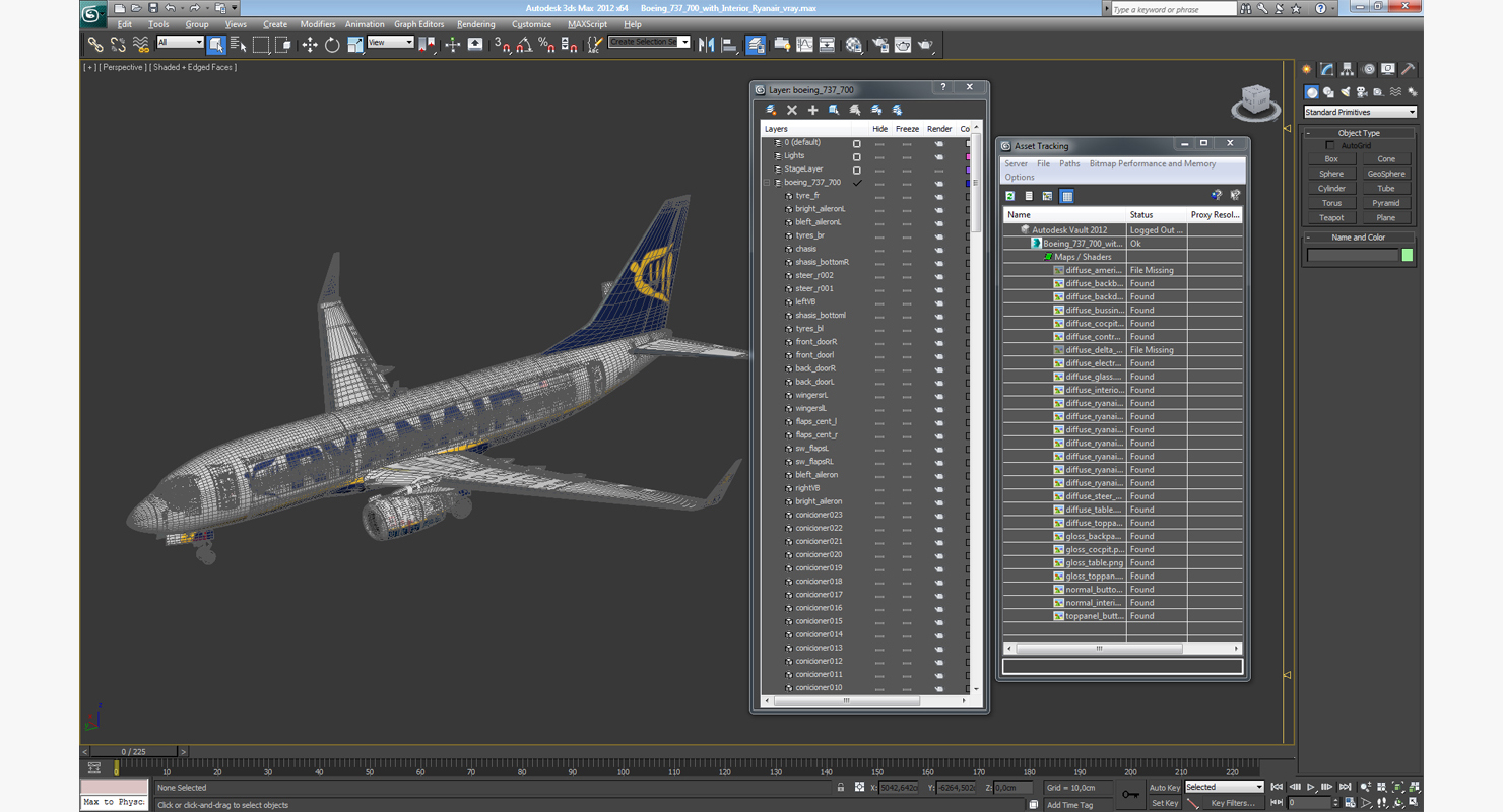 3D Boeing 737 700 with Interior Ryanair