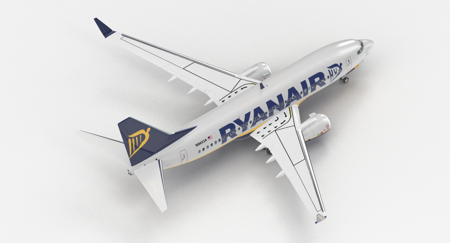 3D Boeing 737 700 with Interior Ryanair