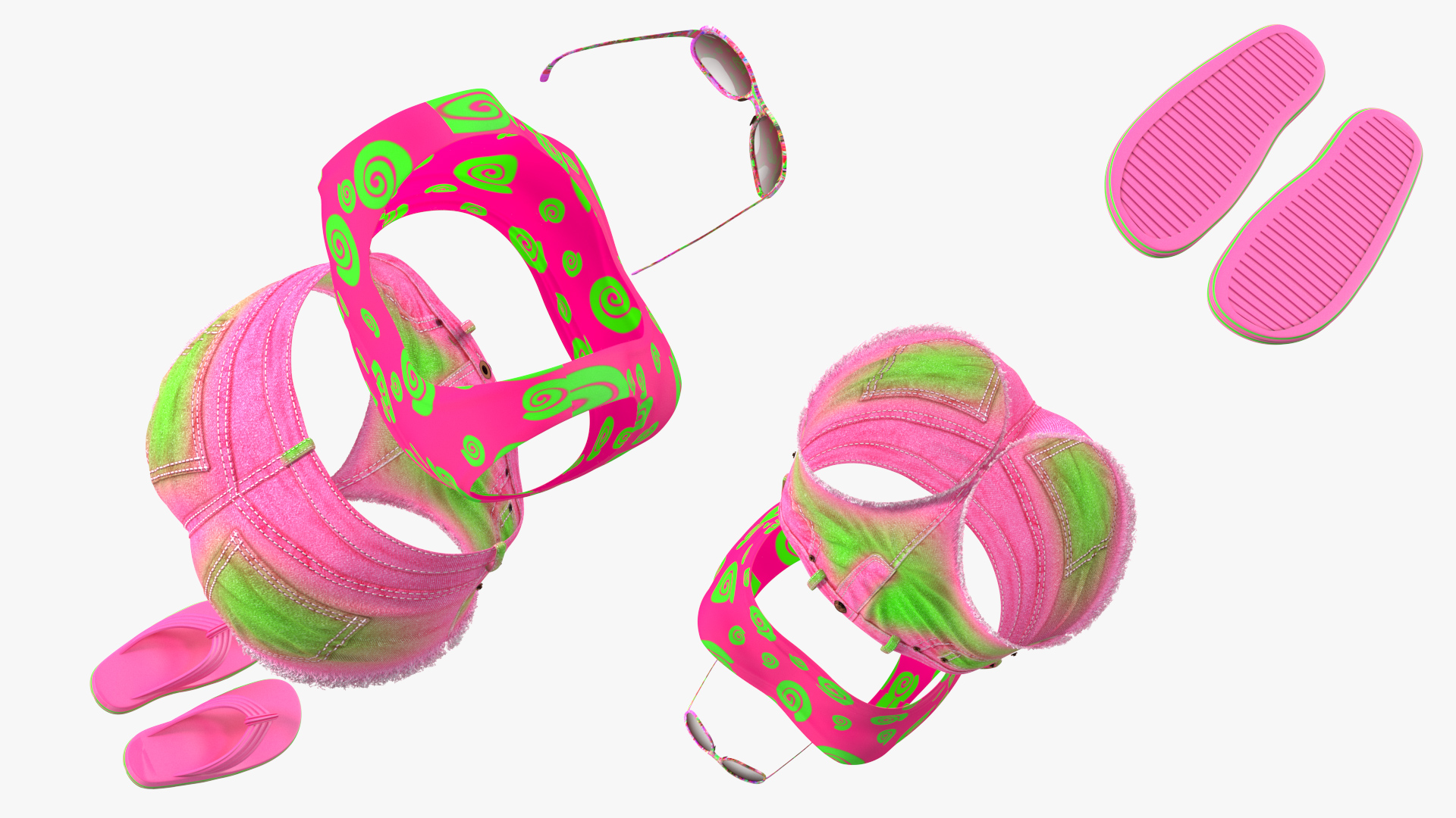 Beach Outfits Set 3D