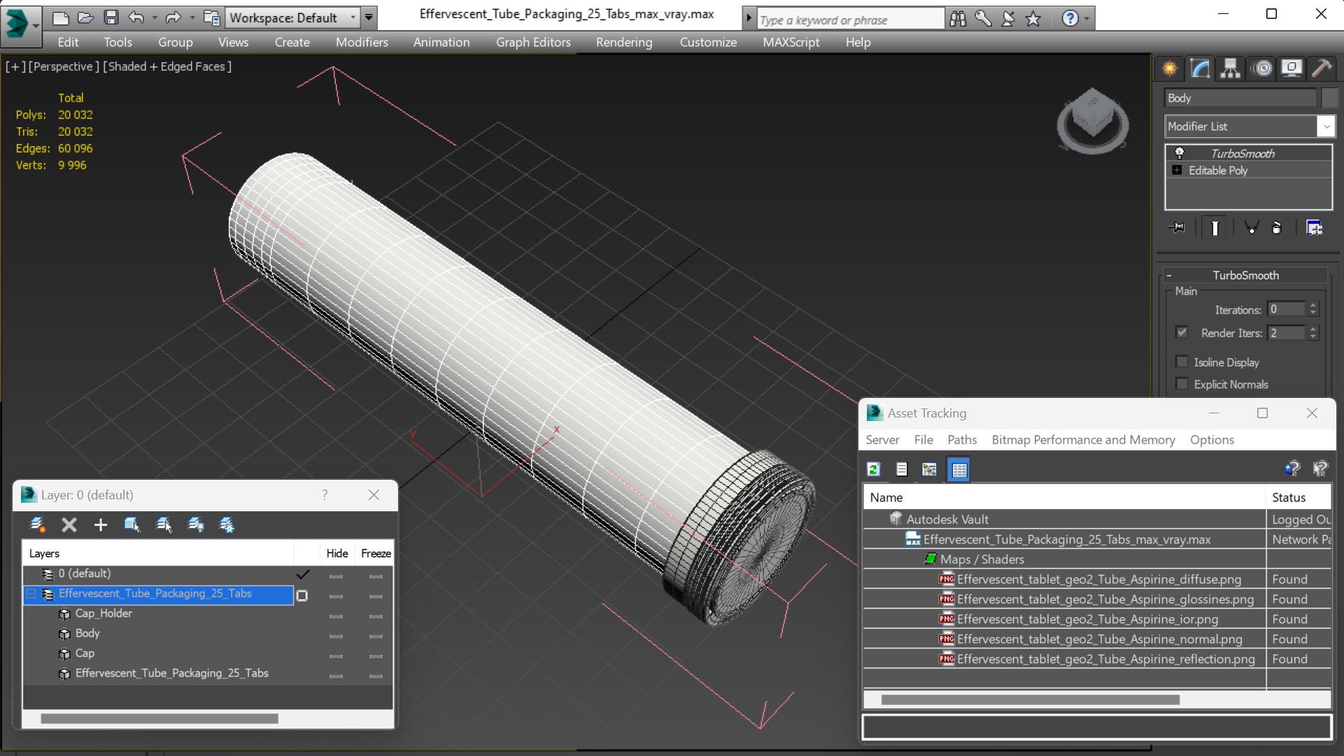 3D model Effervescent Tube Packaging 25 Tabs