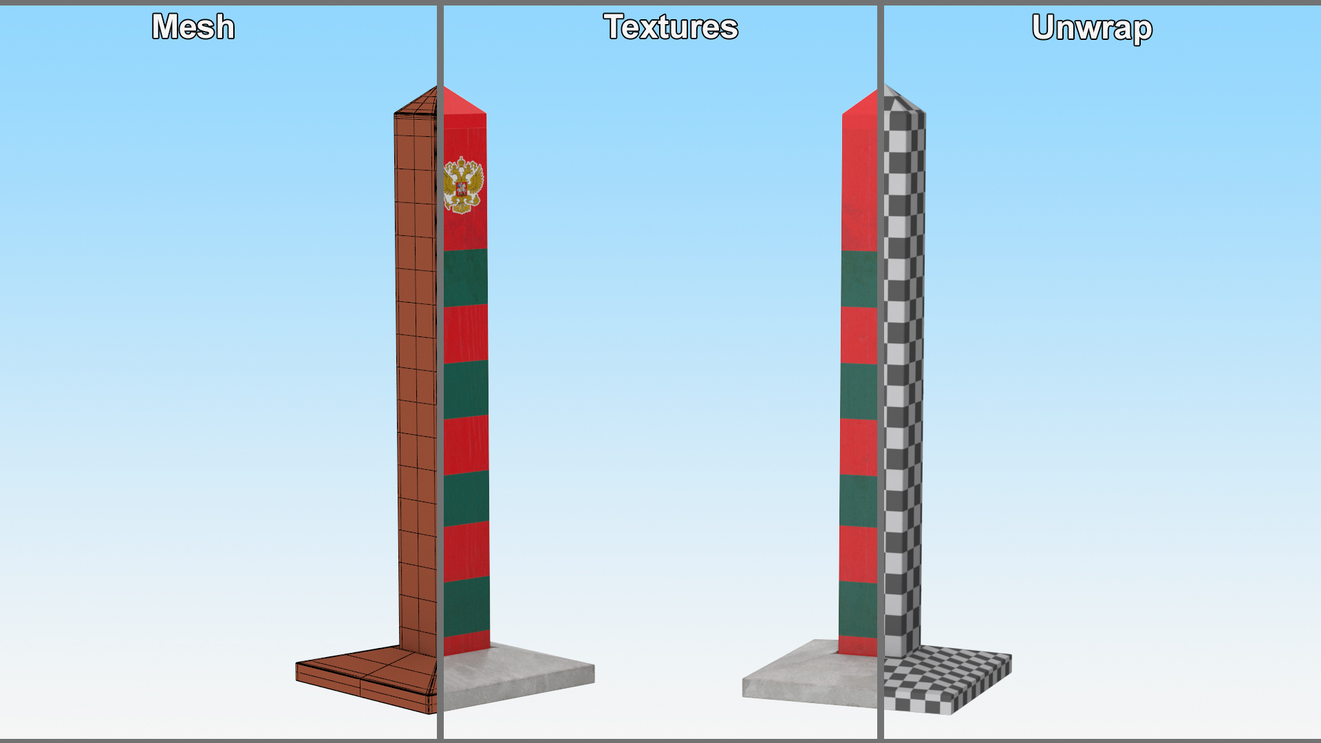 3D Border Post of Russia