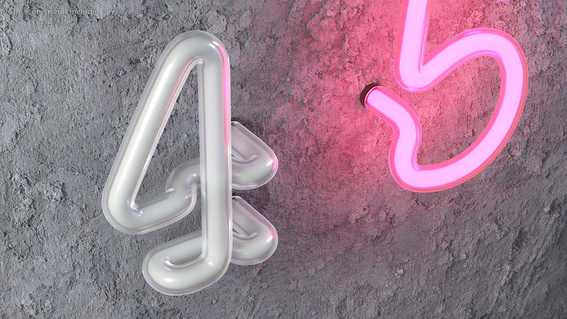Neon Tube Light Number 4 3D model