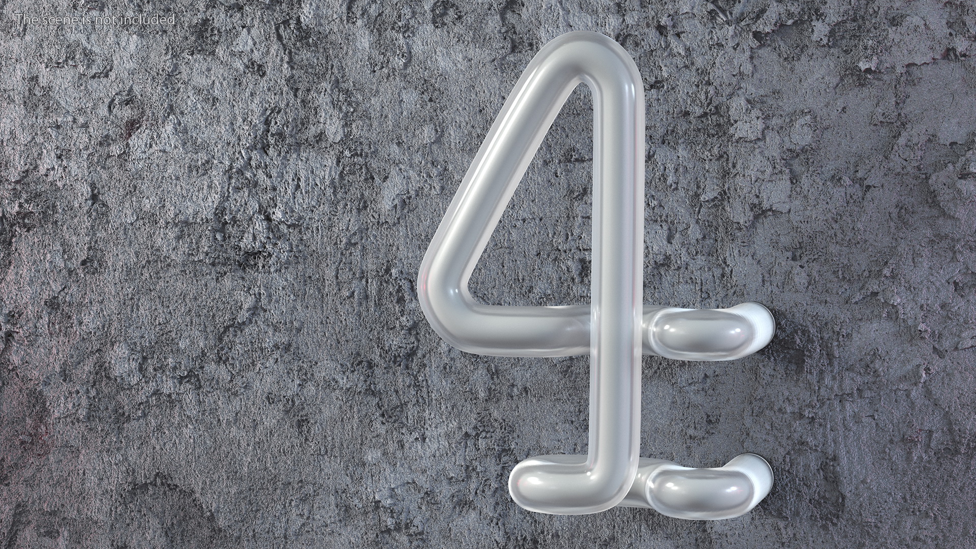 Neon Tube Light Number 4 3D model