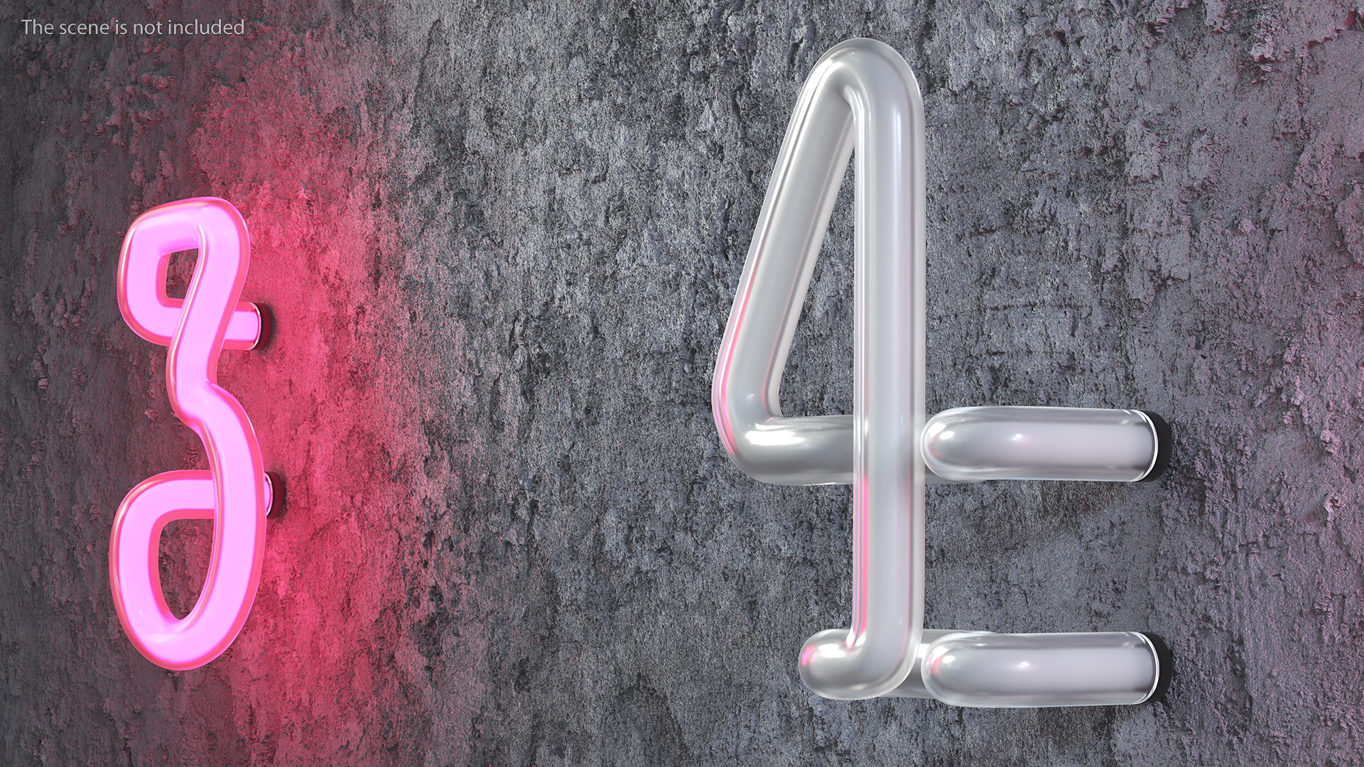 Neon Tube Light Number 4 3D model