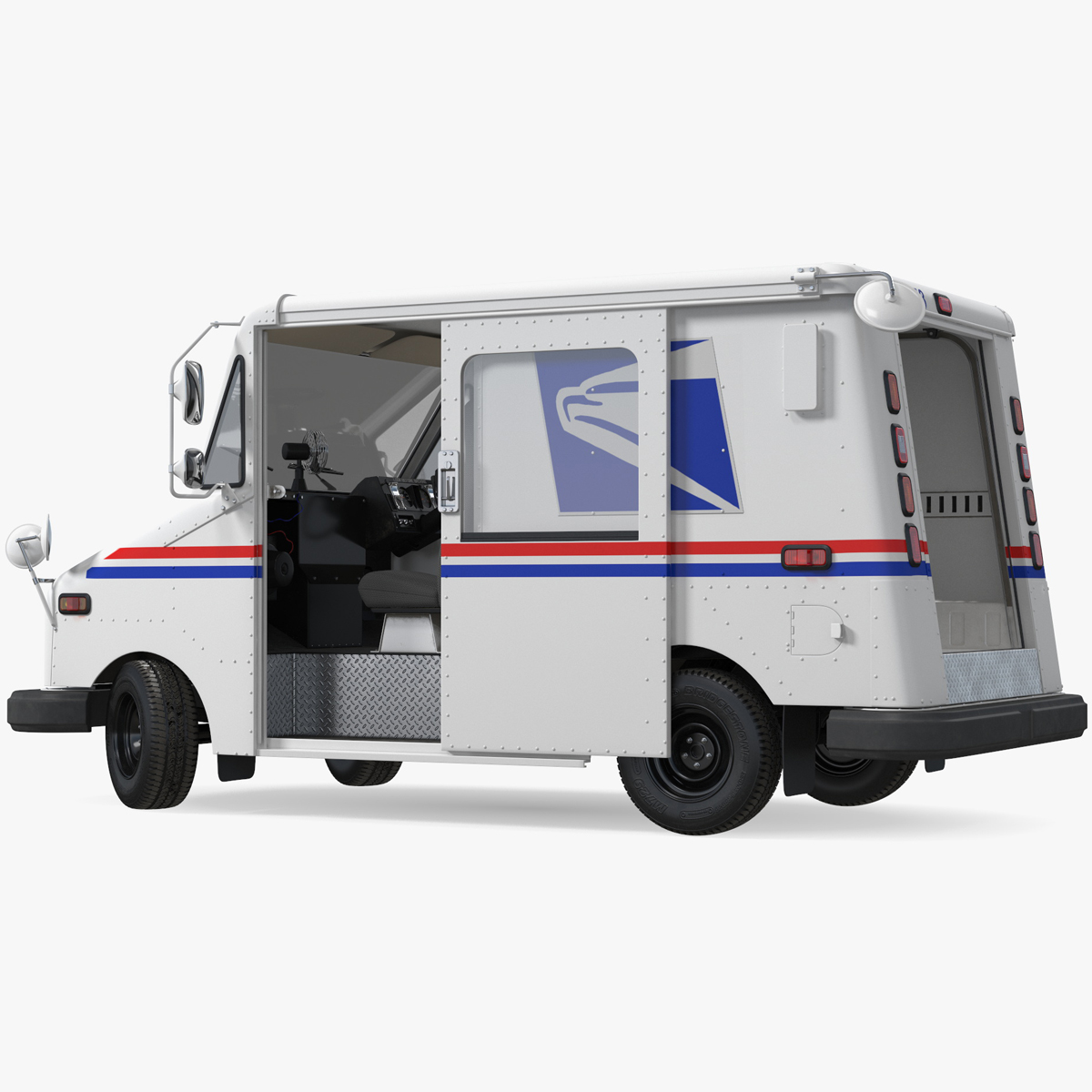 3D model Grumman LLV USA Post Car Rigged for Maya