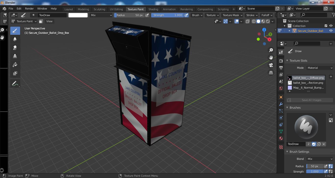 3D model Secure Outdoor Ballot Drop Box