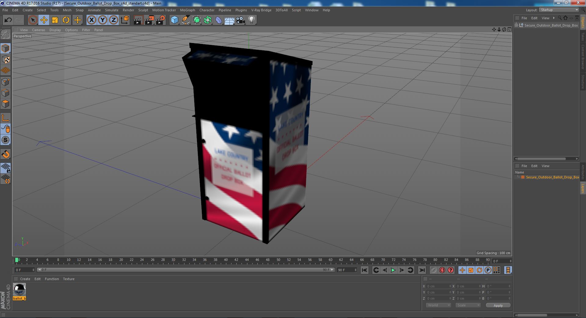 3D model Secure Outdoor Ballot Drop Box