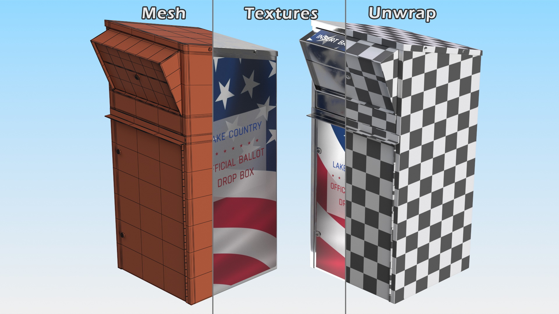 3D model Secure Outdoor Ballot Drop Box